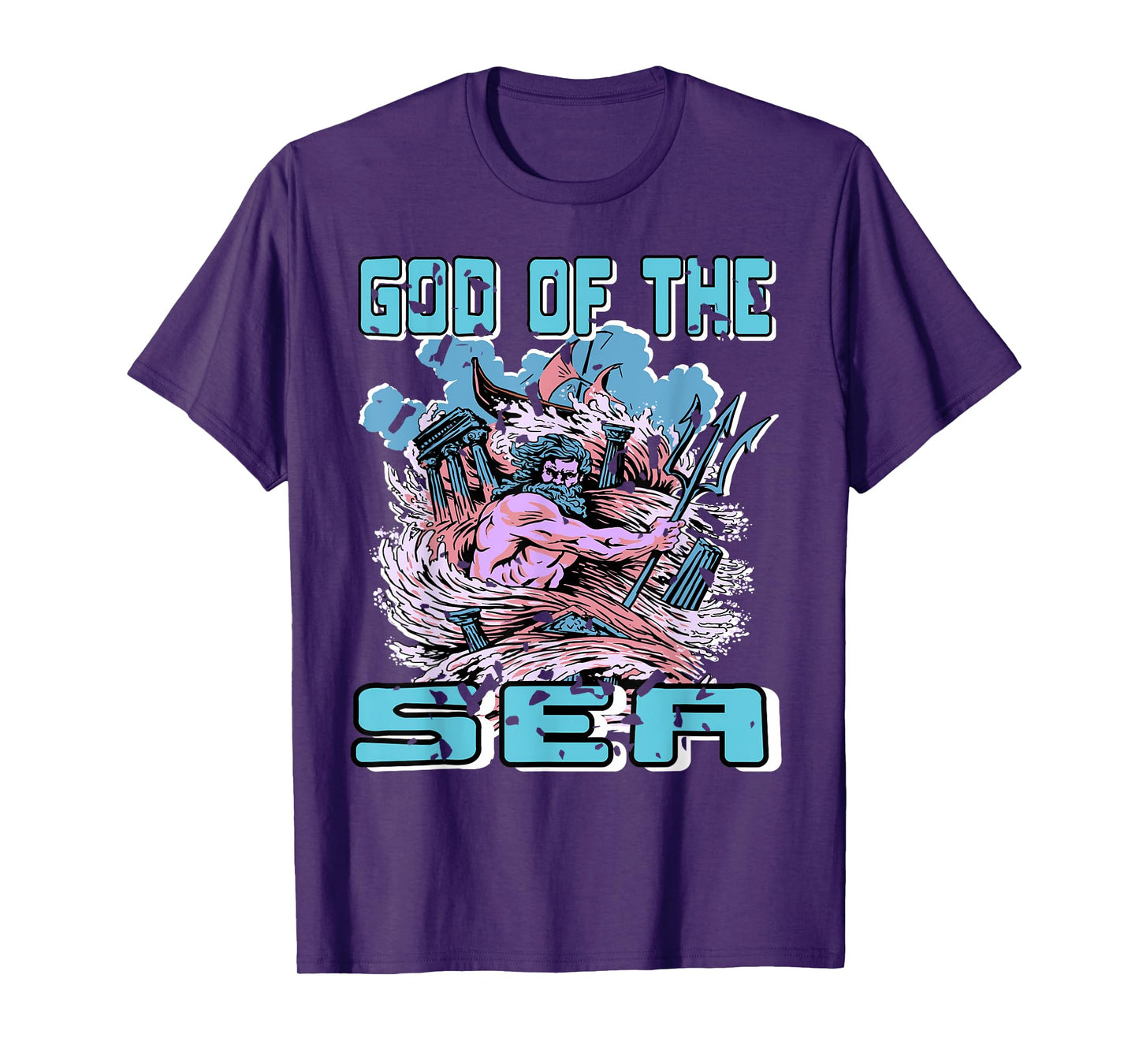God of The Sea Ancient Myth Ocean Trident Poseidon Power T-Shirt