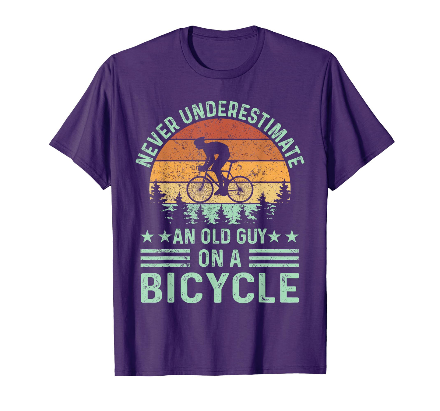 Never Underestimate An Old Guy On A Bicycle Funny Cycling T-Shirt