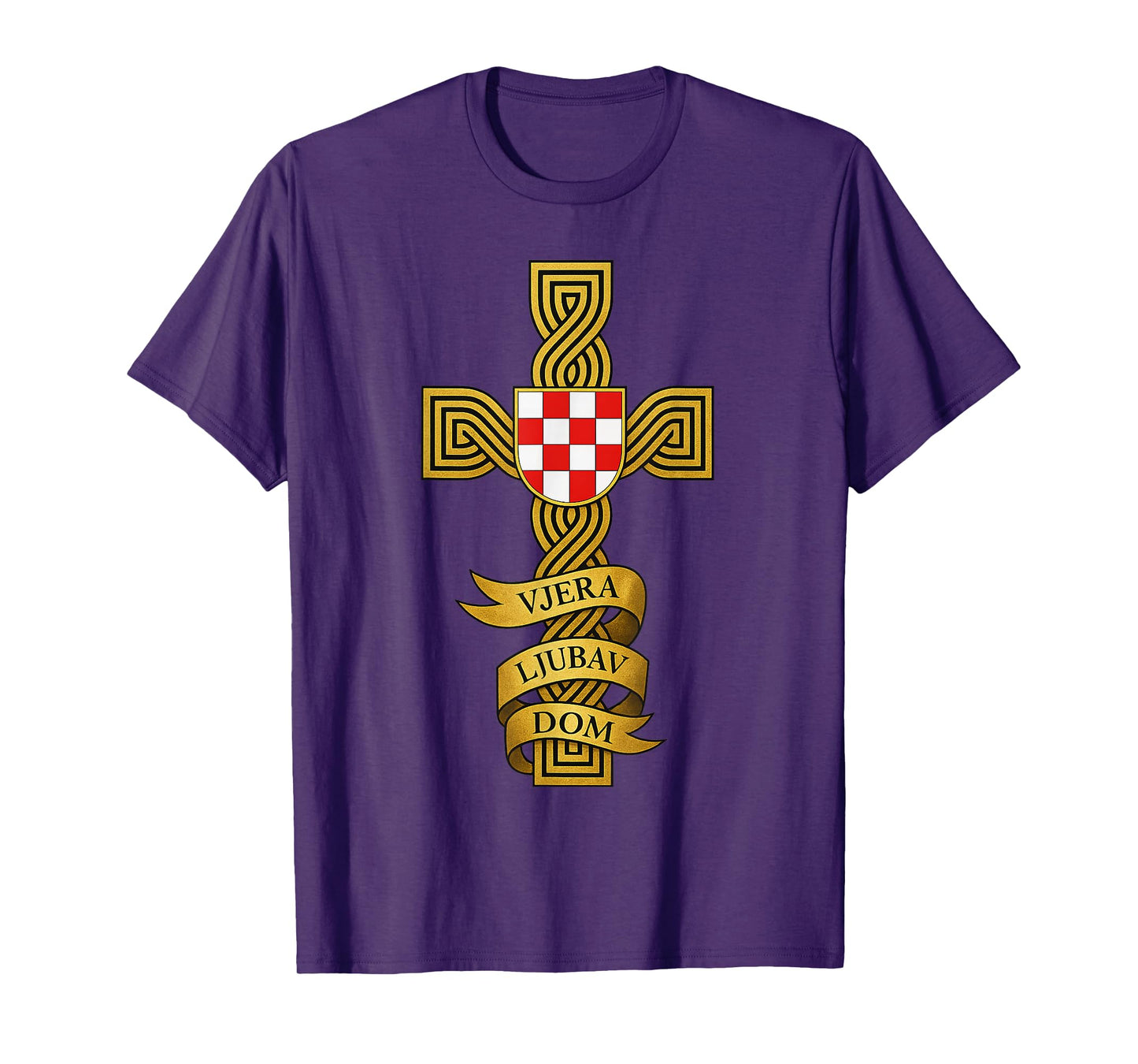 HRVATSKI Kriz - Croatian Flag with Cross - Bog I Hrvati T-Shirt