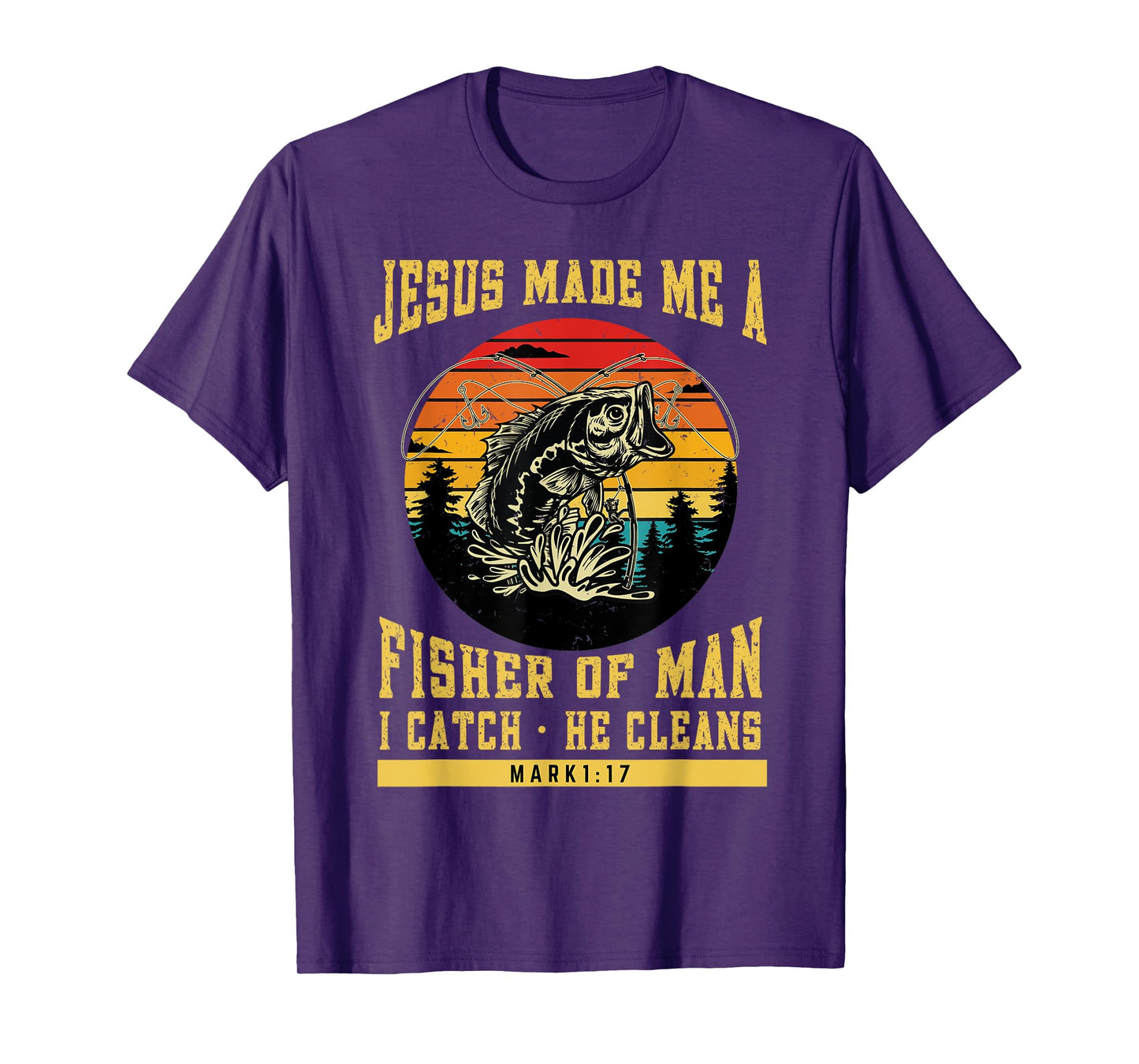 Christian Fisherman Jesus Made Me a Fisher of Man Religious T-Shirt