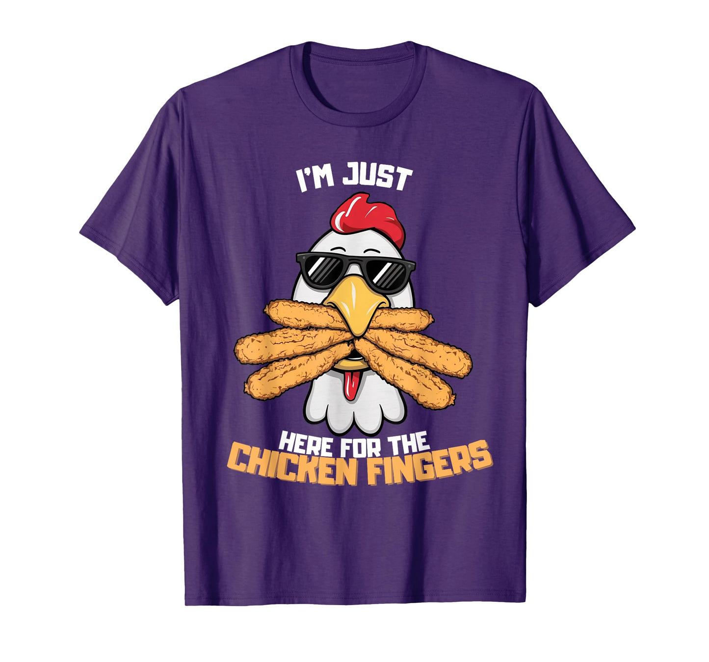 I'm Just Here For The Chicken Fingers Funny Chicken T-Shirt, Small, Black