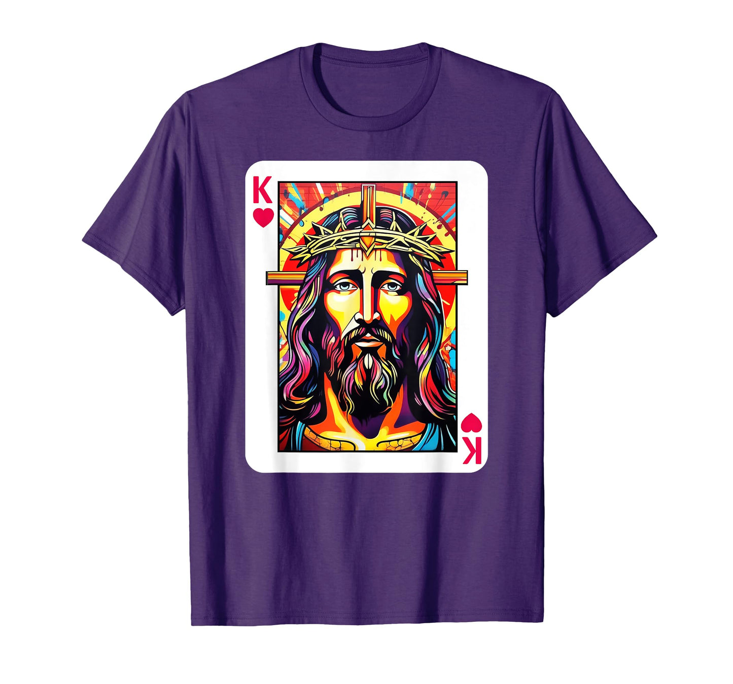 Jesus Is King Card Christian King of Hearts Religious Faith T-Shirt