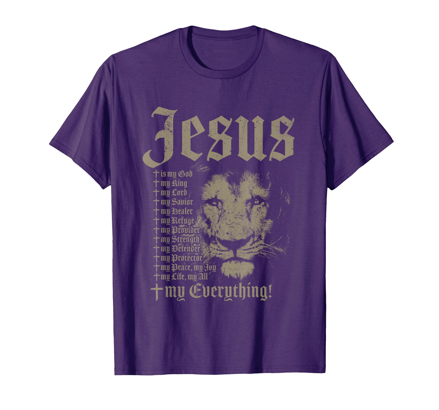 Jesus Is My God King Lord Savior Protector Lion Christian T-Shirt