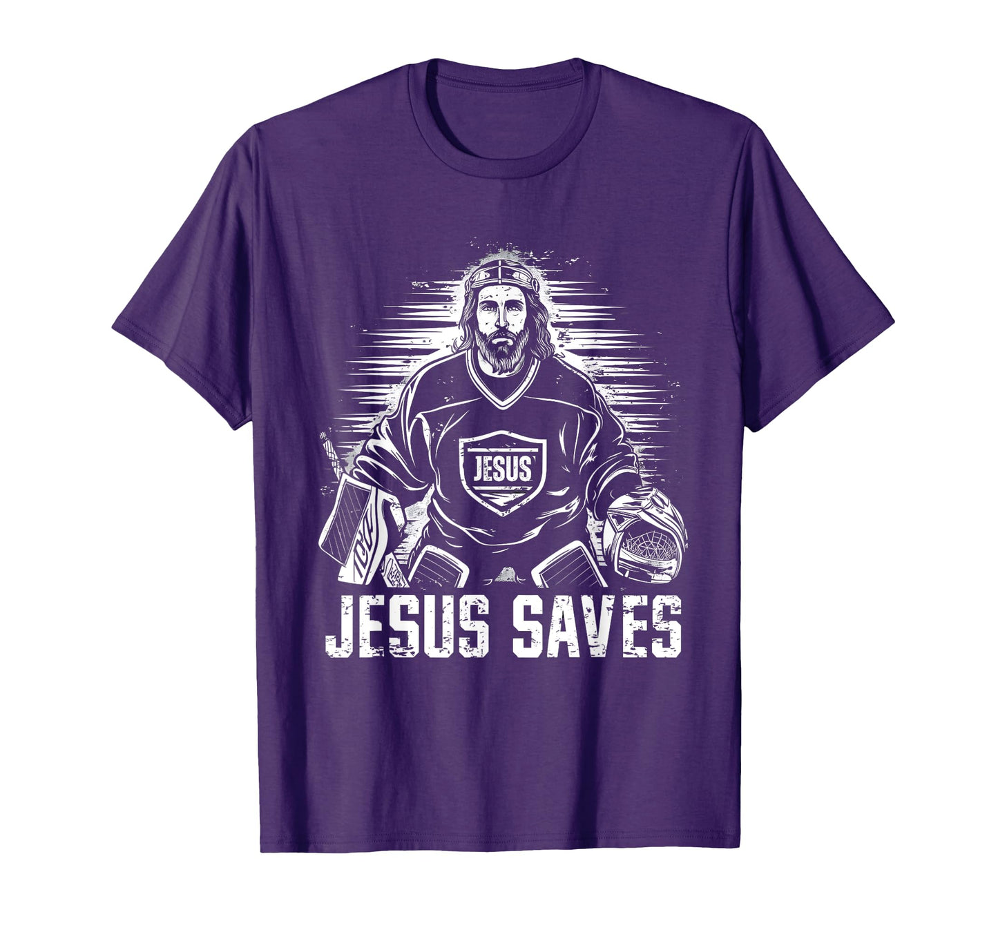Jesus Saves Ice Hockey Goalie Funny Christian Religion Sport T-Shirt