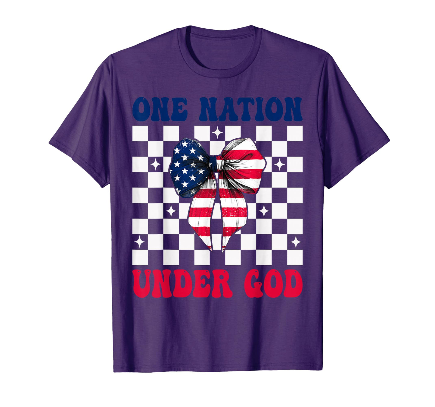 4th of July USA American Flag Patriotic One Nation Under God T-Shirt