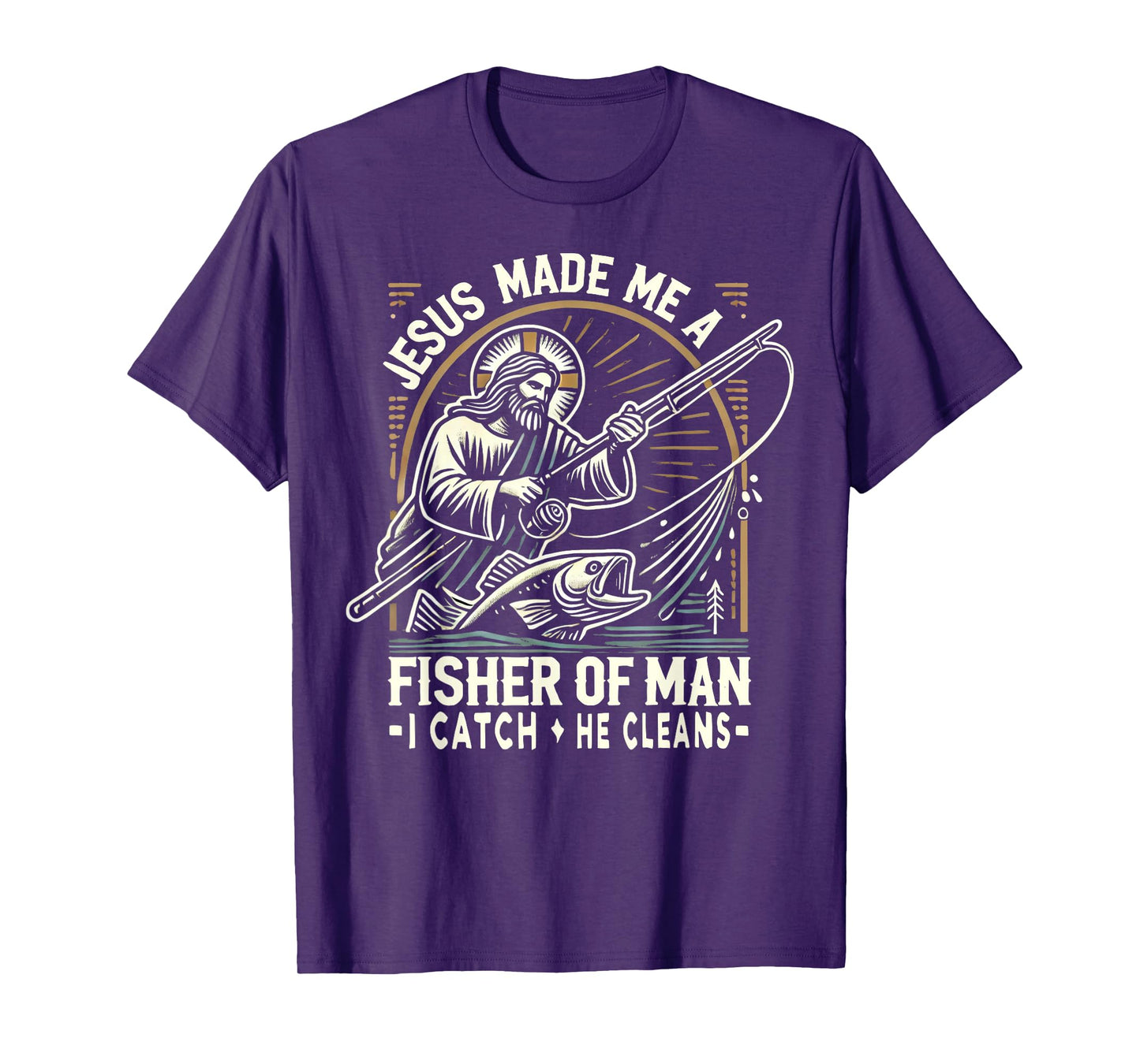 Jesus Made Me A Fisher Of Man Shirt Fishing Bible Verse T-Shirt