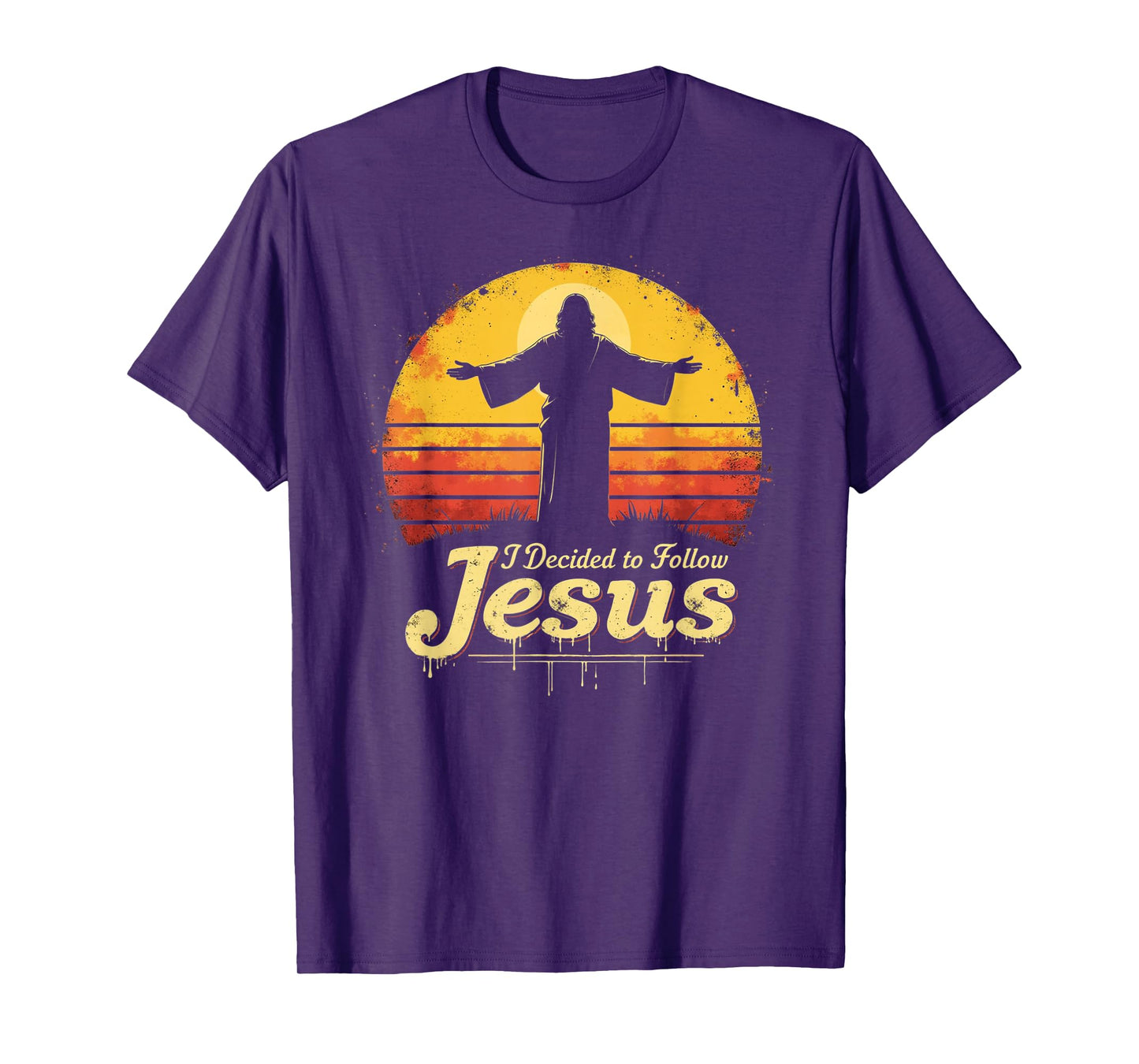 Faith in Jesus – Vintage Christian Sunset Style Graphic T-Shirt
