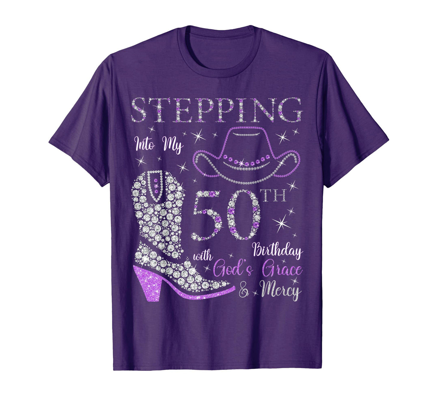 Stepping Into My 50th Birthday With God's Grace and Mercy T-Shirt