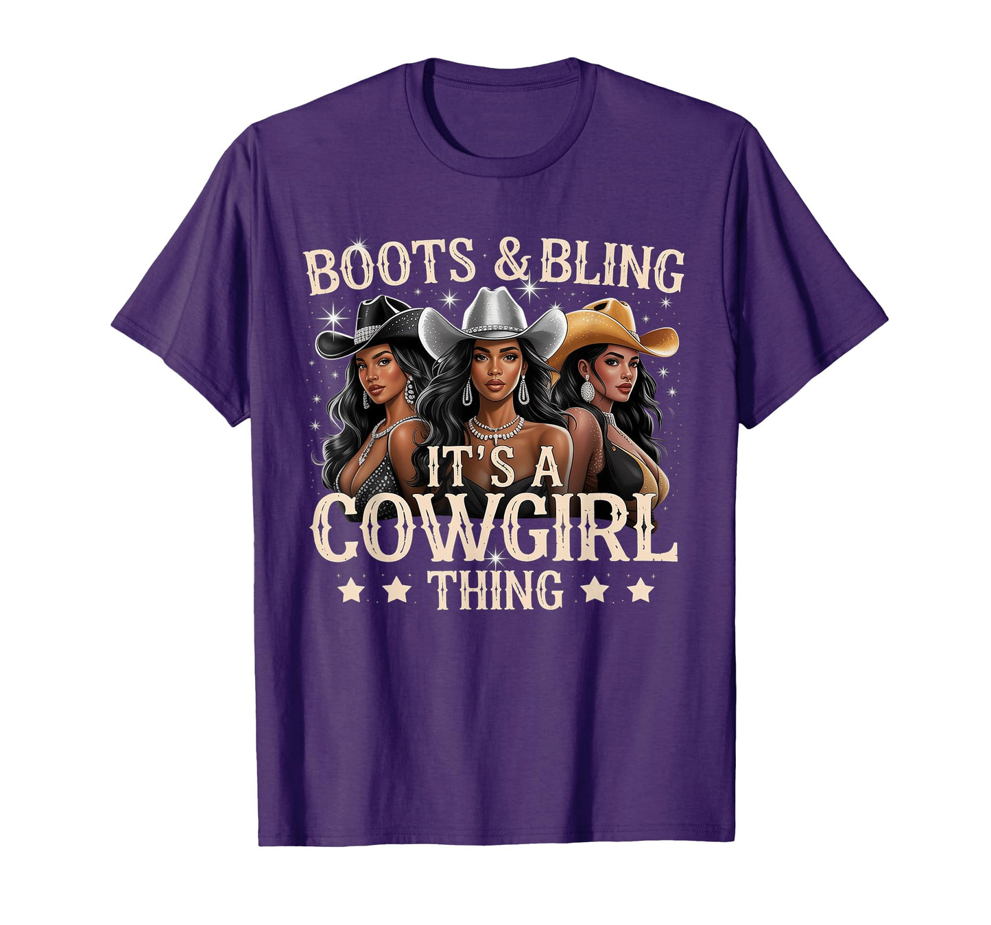 Boots & Bling its a Cowgirl Thing Black Cowgirl Melanin T-Shirt