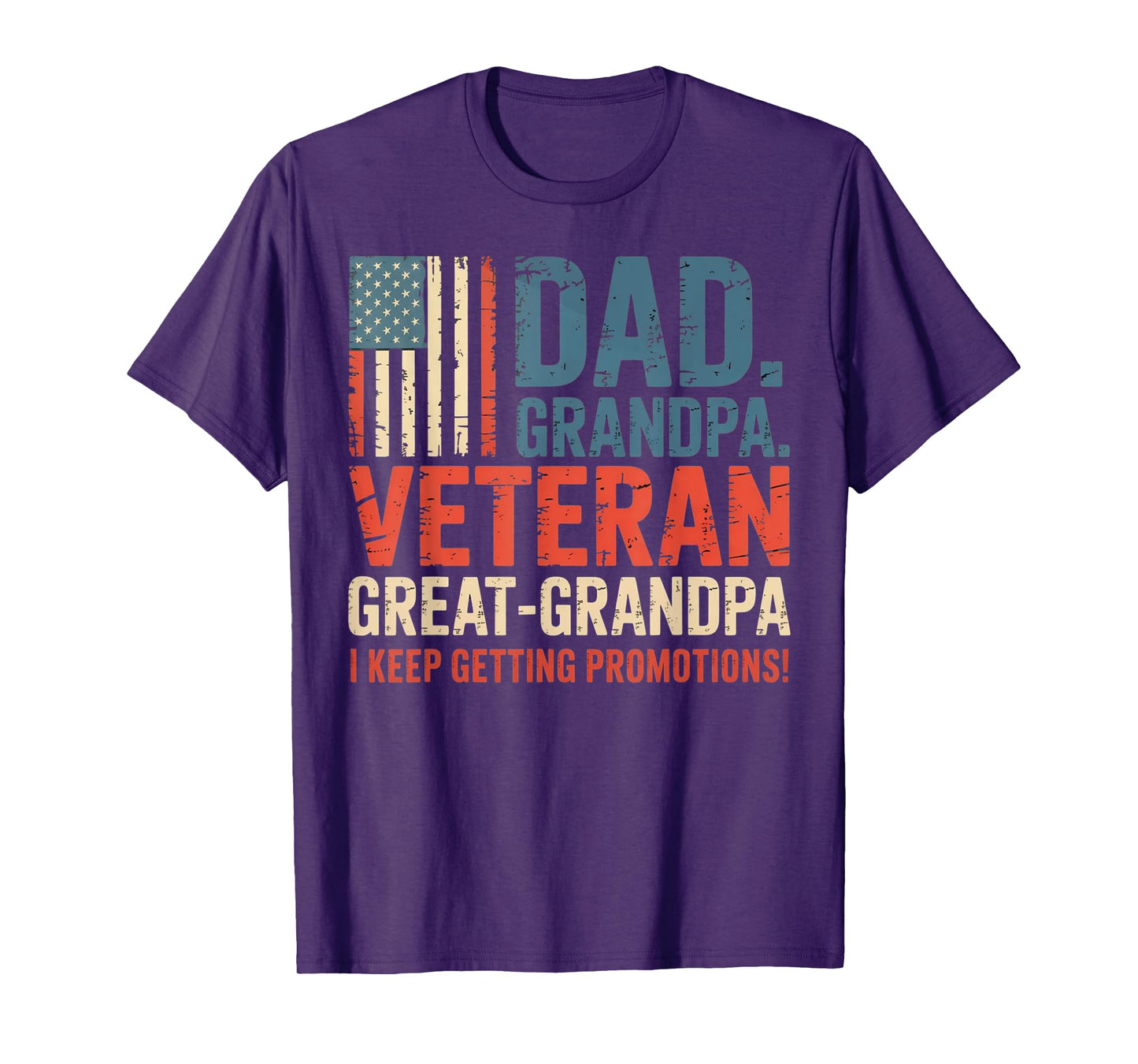 Mens Fathers Day Dad Grandpa Veteran Great Grandpa from Grandkids T-Shirt