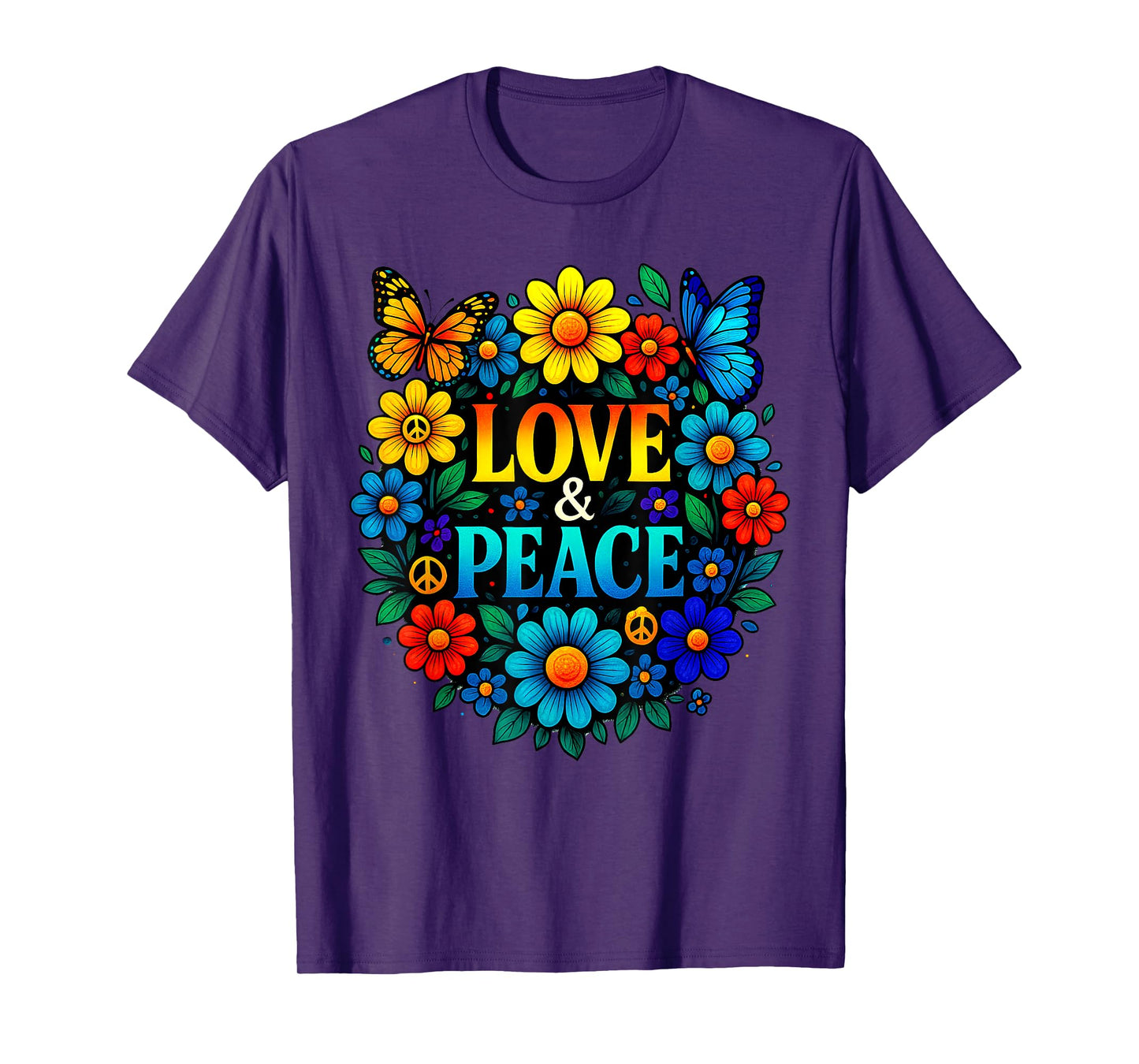 Groovy Hippie Love Peace Tie Dye Peace Sign World Peace Day T-Shirt
