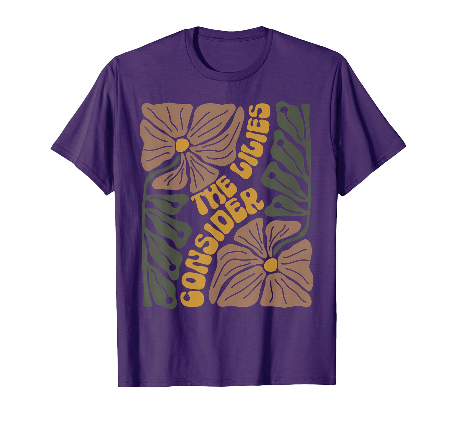 Consider The Lilies Boho Floral Christian Religious Bible T-Shirt