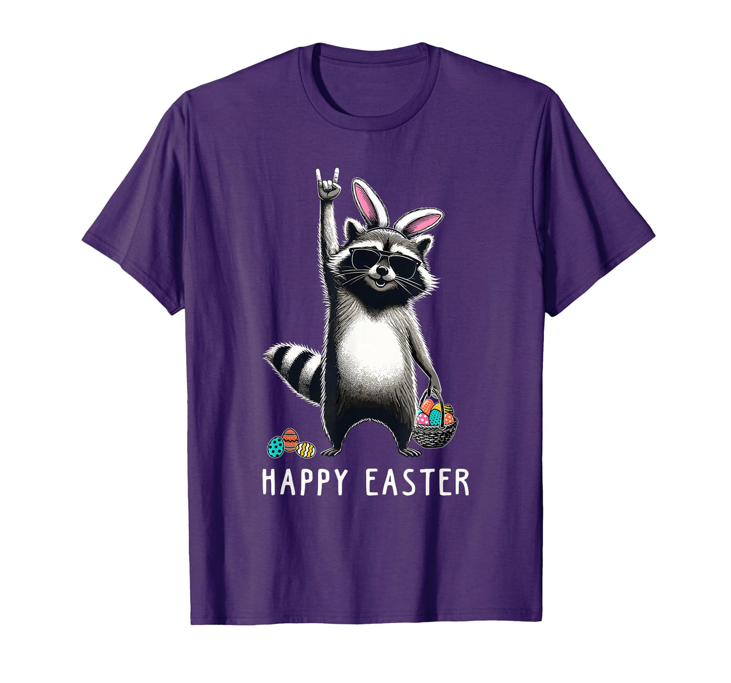 Cute Easter Raccoon Men Women Kids Boys Girls Funny Easter T-Shirt