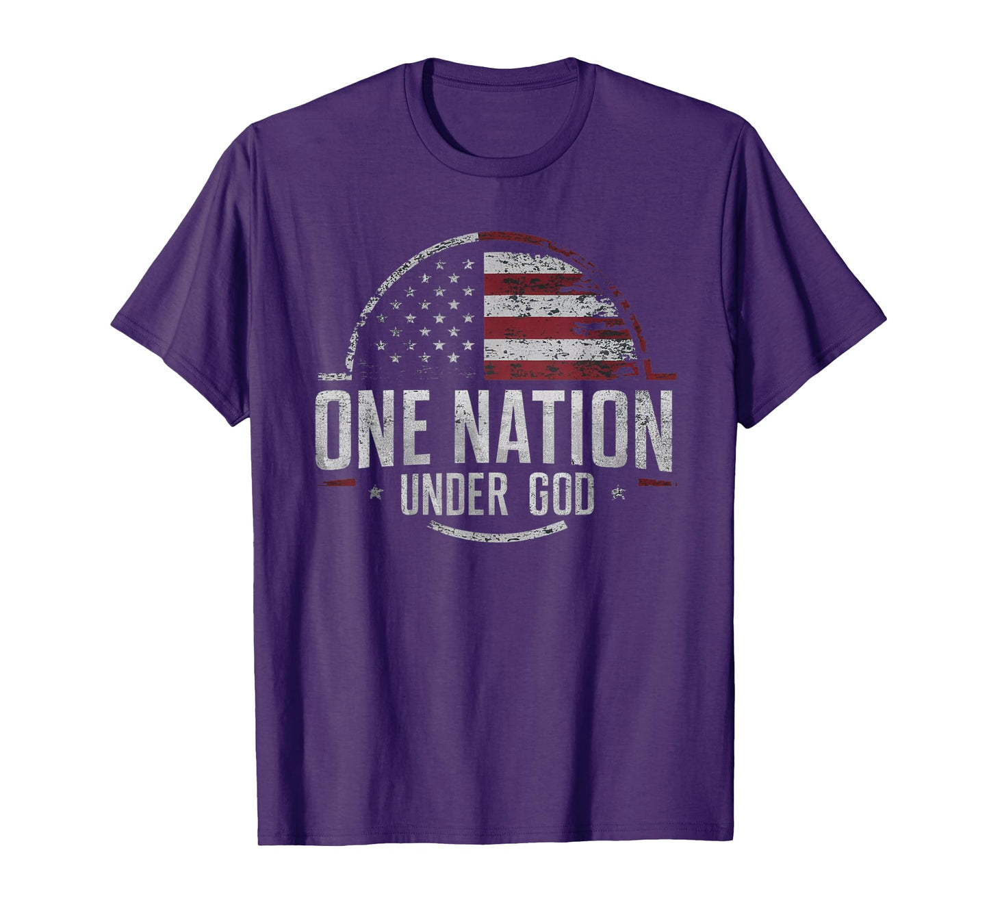 Patriotic One Nation Under God American Flag Design T-Shirt for Women Men