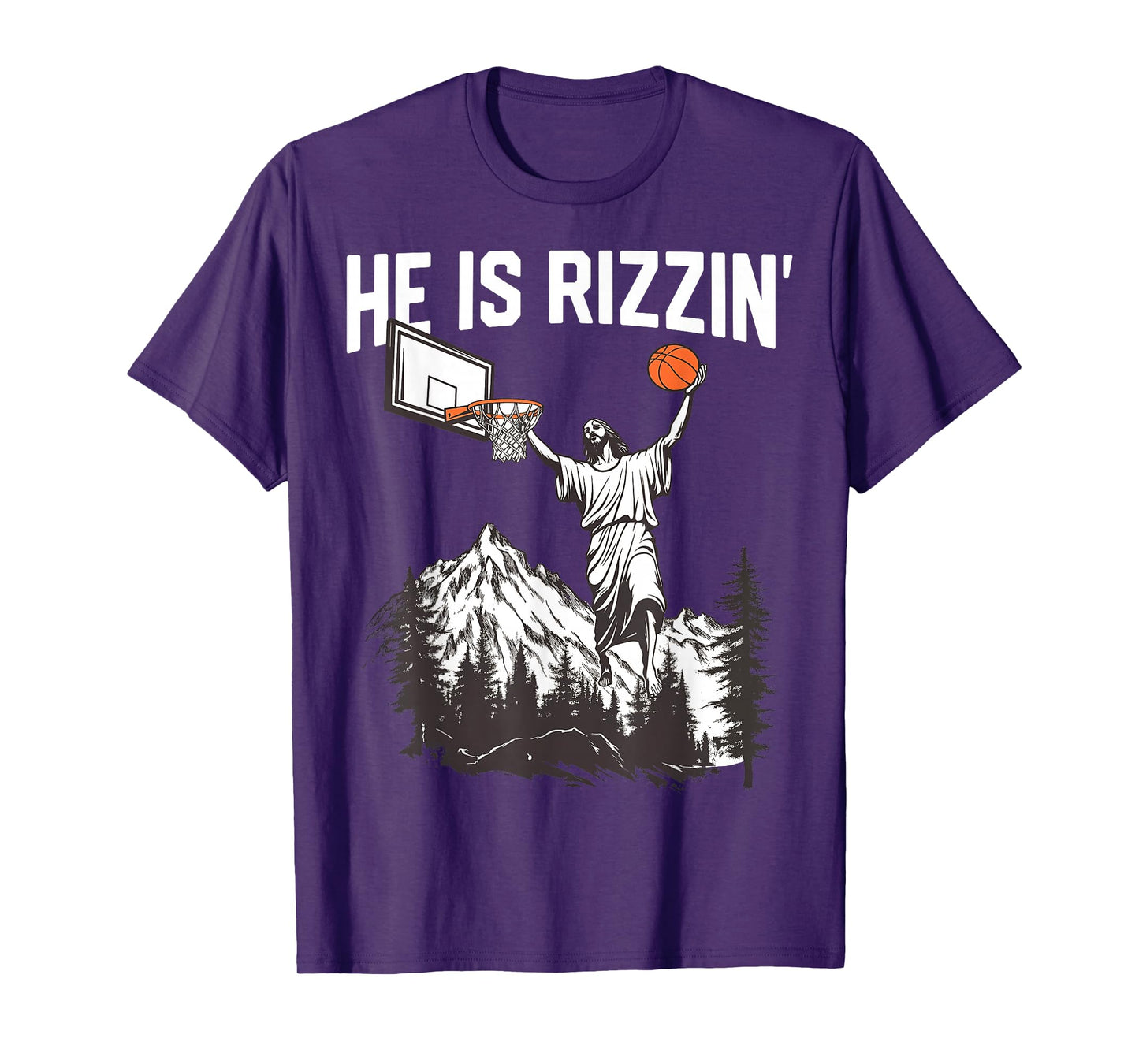 Jesus Basketball Dunk He is Rizzin Christian Easter T-Shirt