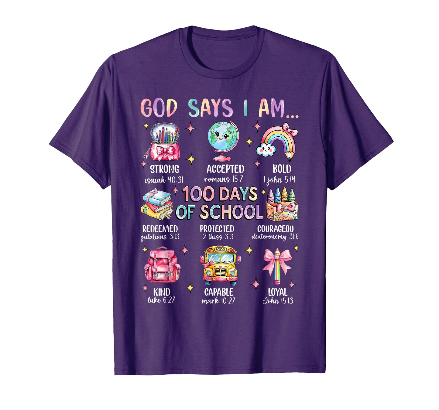 Funny God Says I Am 100 Days Of School Teacher Educator T-Shirt