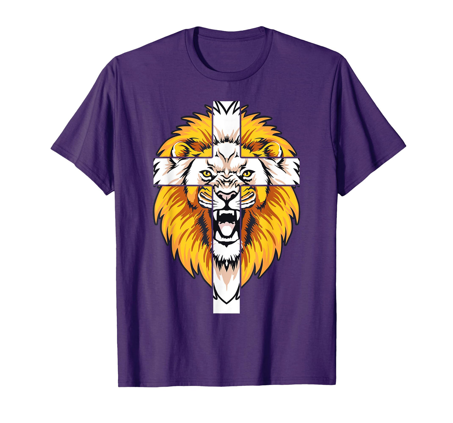 Lion This DAD Prays God Jesus Cross Christian Dad Grandpa T-Shirt