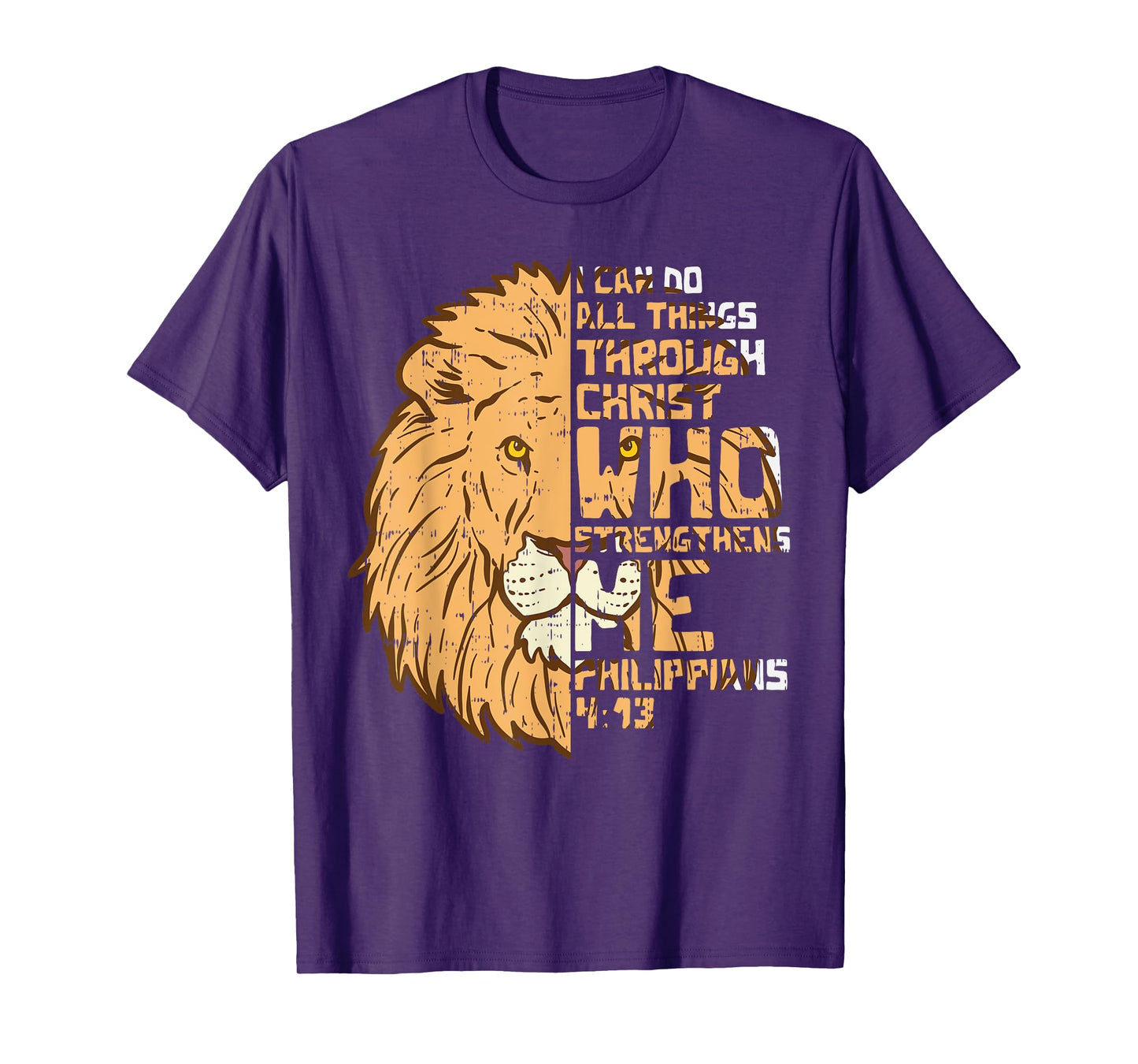 I Can Do Things Through Christ Lion Philippians 413 Gift T-Shirt