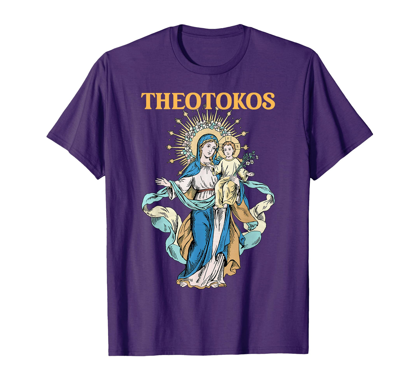 Theotokos Vintage Mary and Child Mother of God Christ Faith T-Shirt
