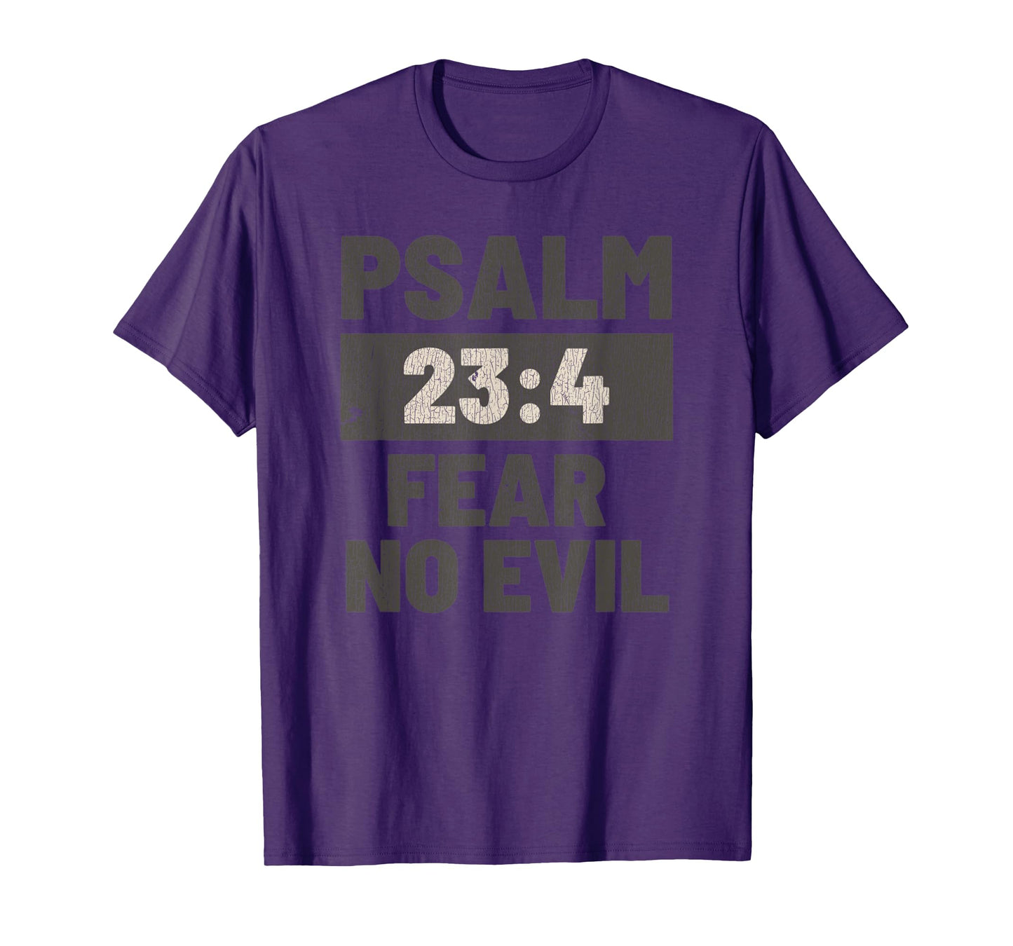 Vintage Psalm 23:4 Fear No Evil Jesus T-Shirt