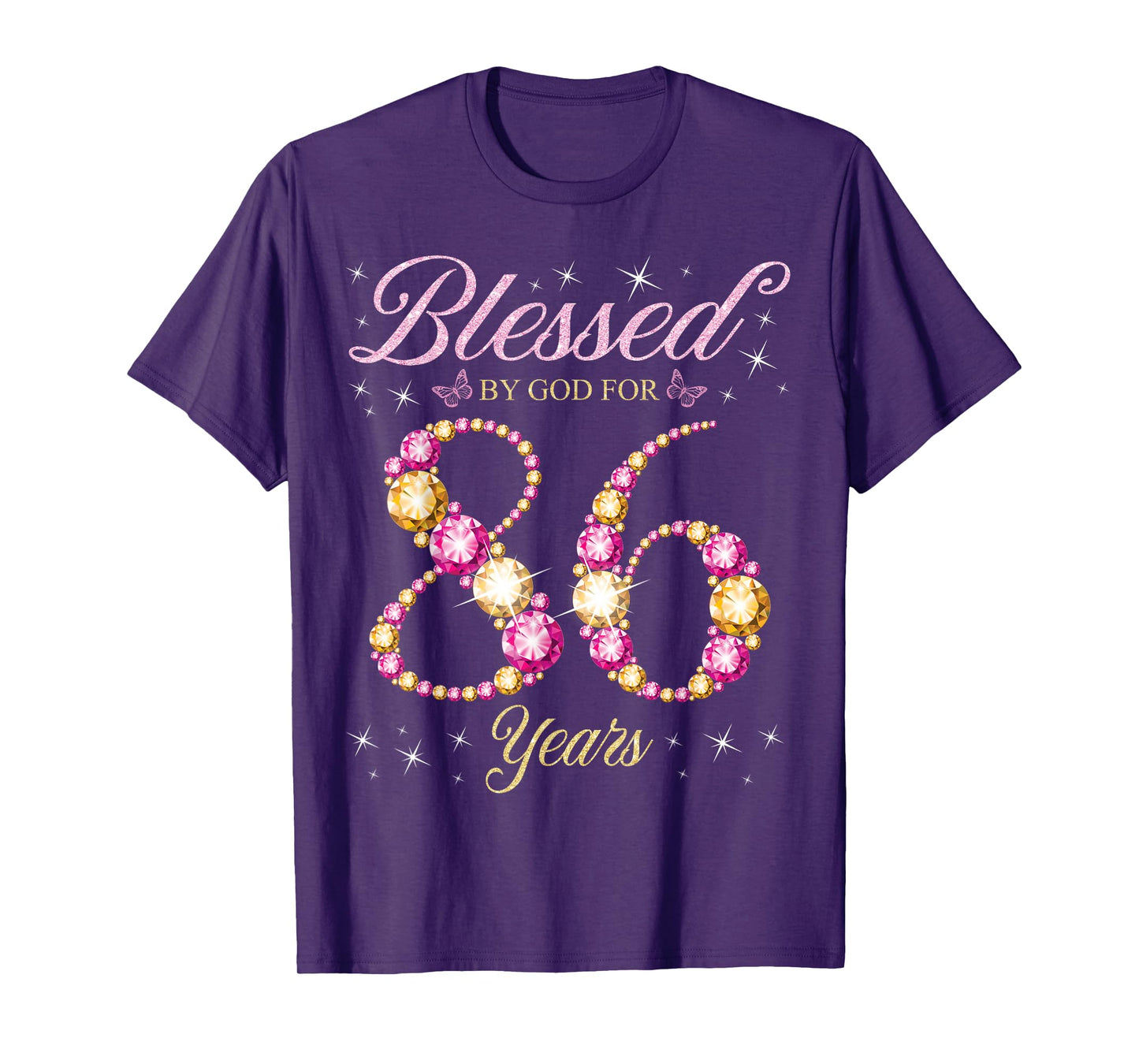 Blessed By God For 86 Years Old 86th Birthday Party T-Shirt