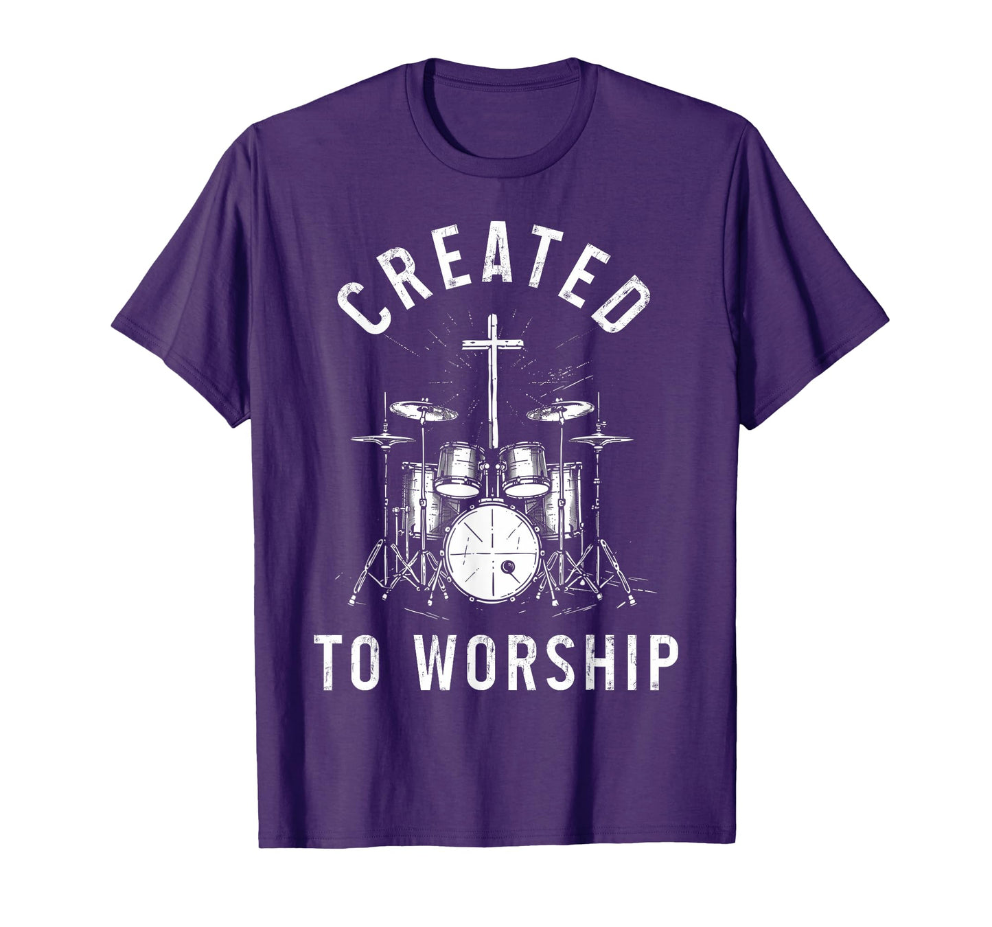 Christian Drummer Created To Worship Faith Cross Jesus T-Shirt