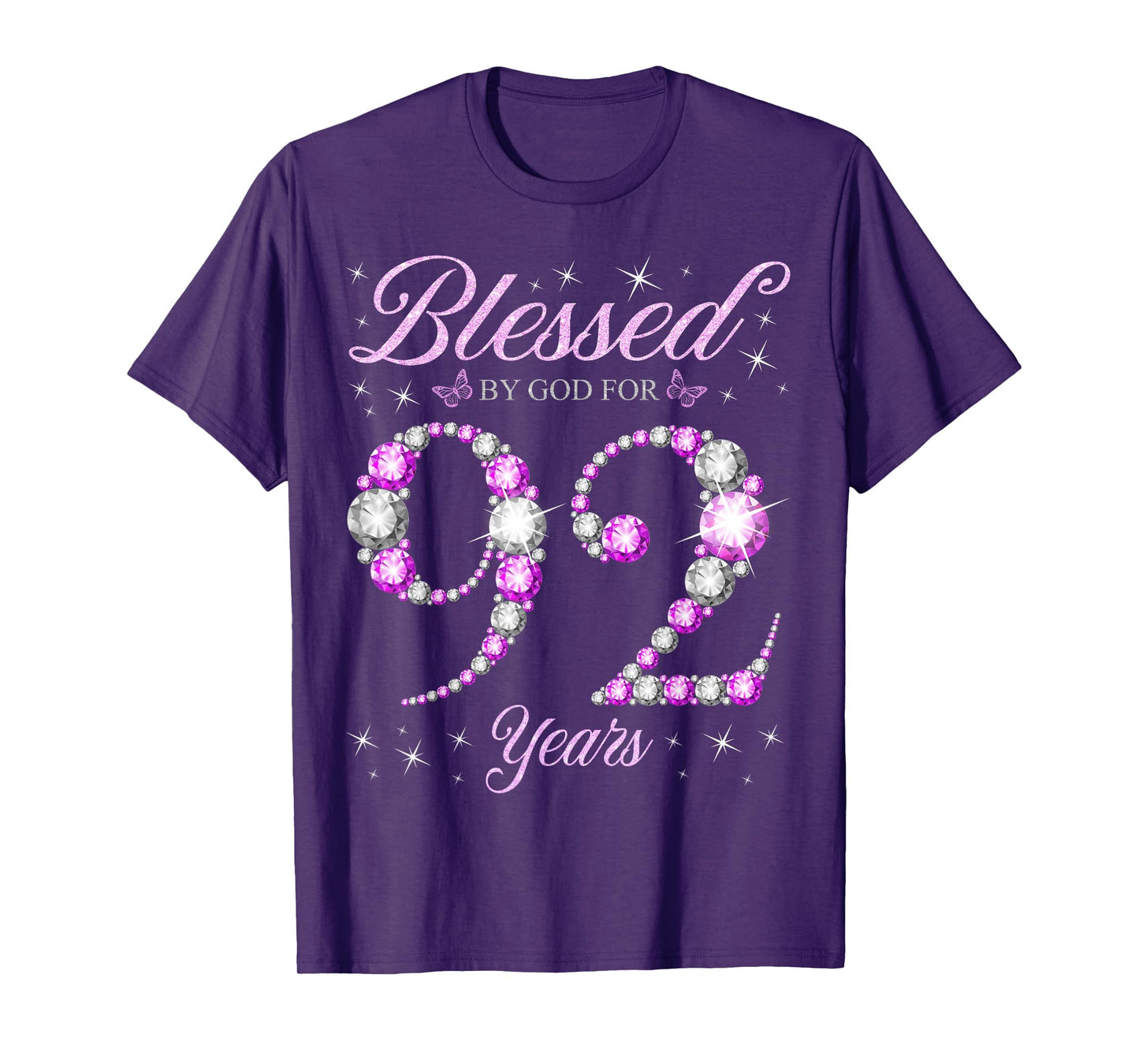 Blessed By God For 92 Years Old 92nd Birthday B-Day Party T-Shirt