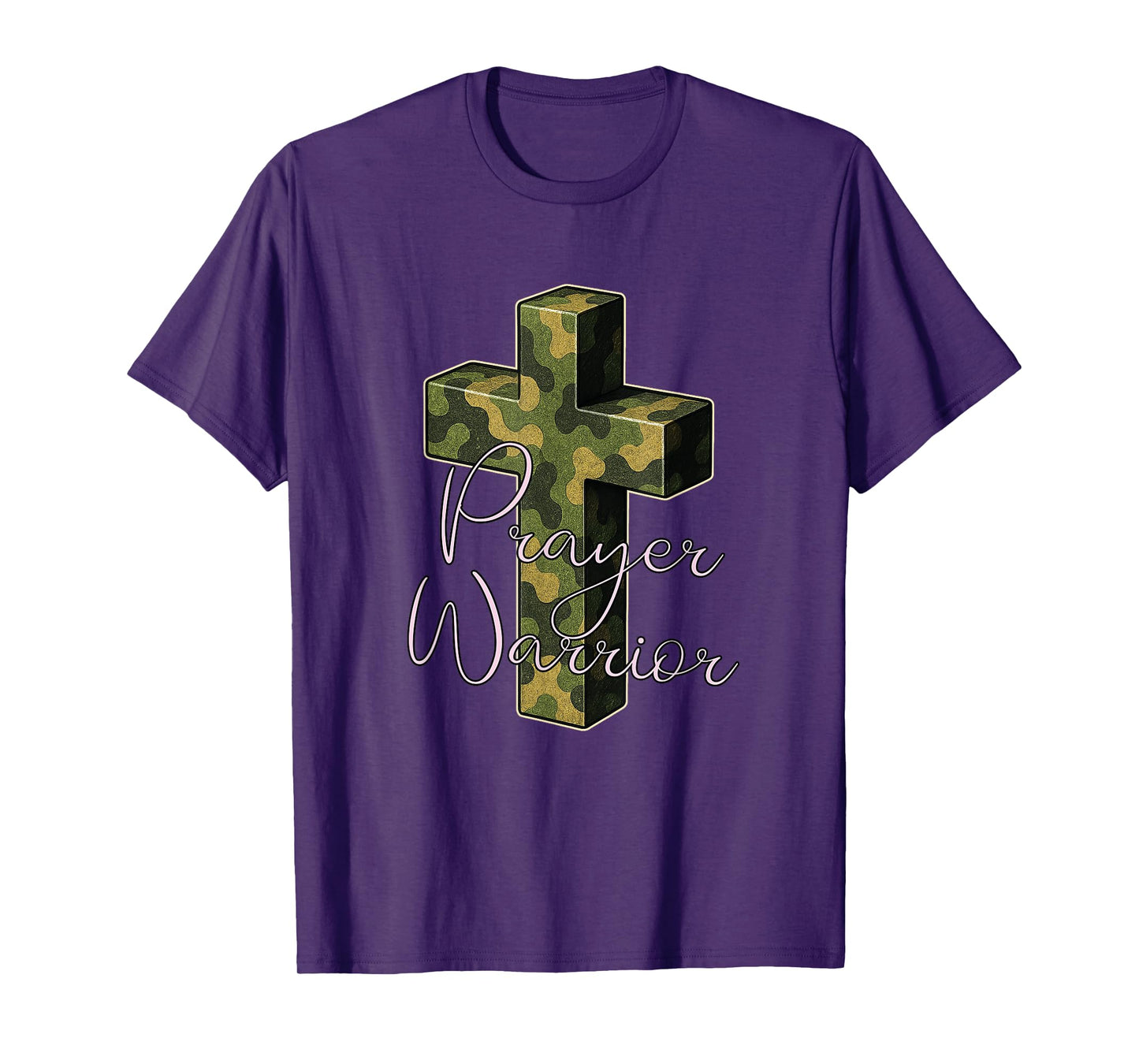 Prayer Warrior Cross Crucifix Pray Pink Camo T-Shirt