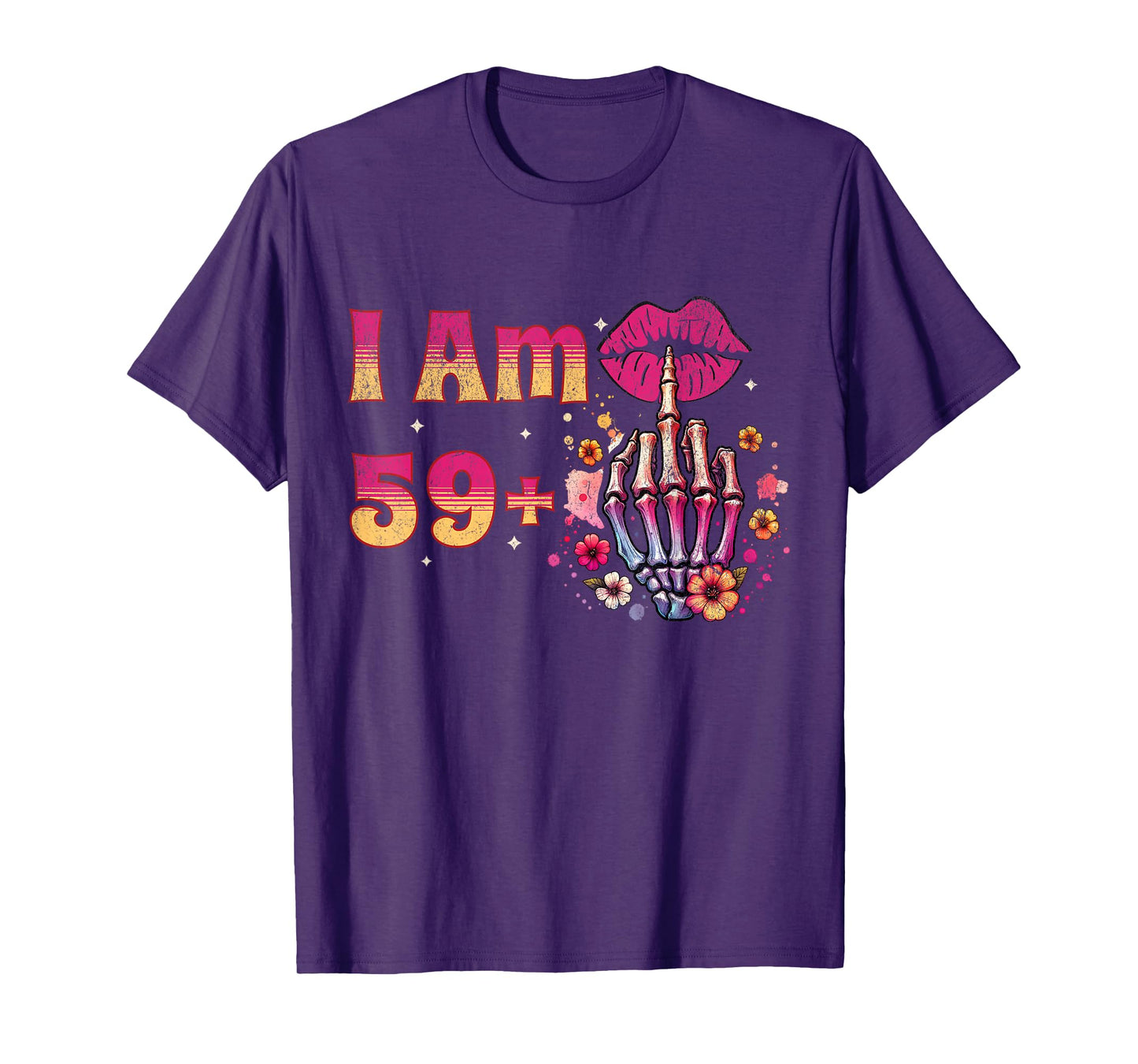 60th Birthday I Am 59 Plus 1 Middle Finger Vintage 59+1 T-Shirt