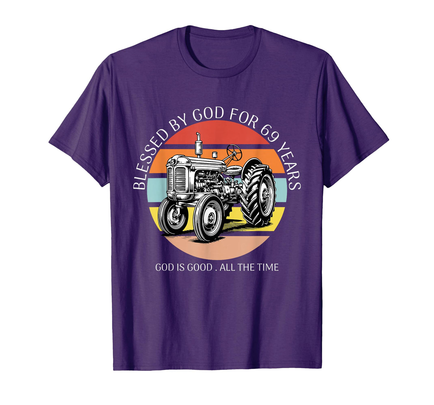 Blessed by God for 69 Years Old Farm Tractor 69th Birthday T-Shirt