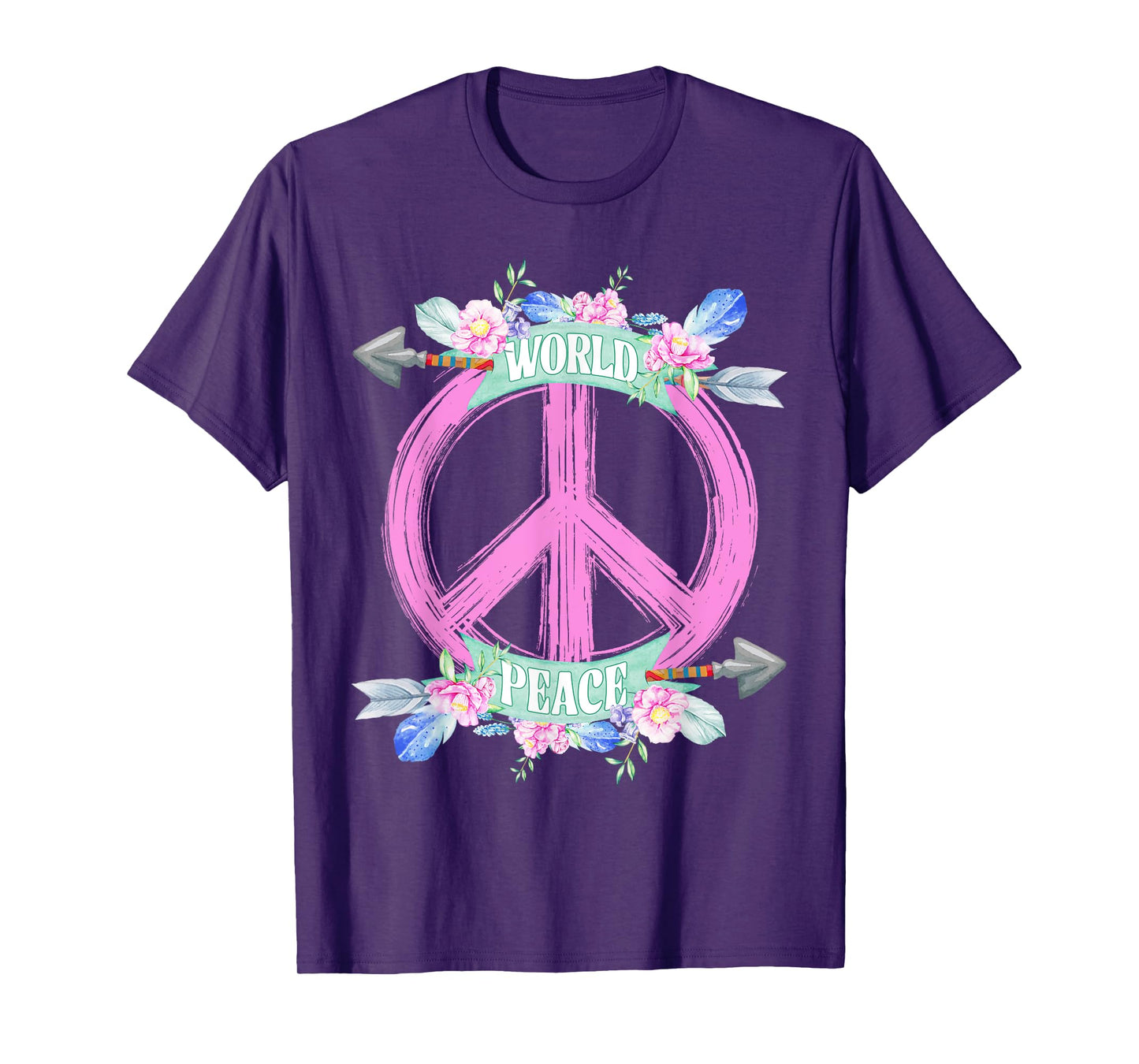 World Peace Day Peace Sign Floral International Day of Peace T-Shirt