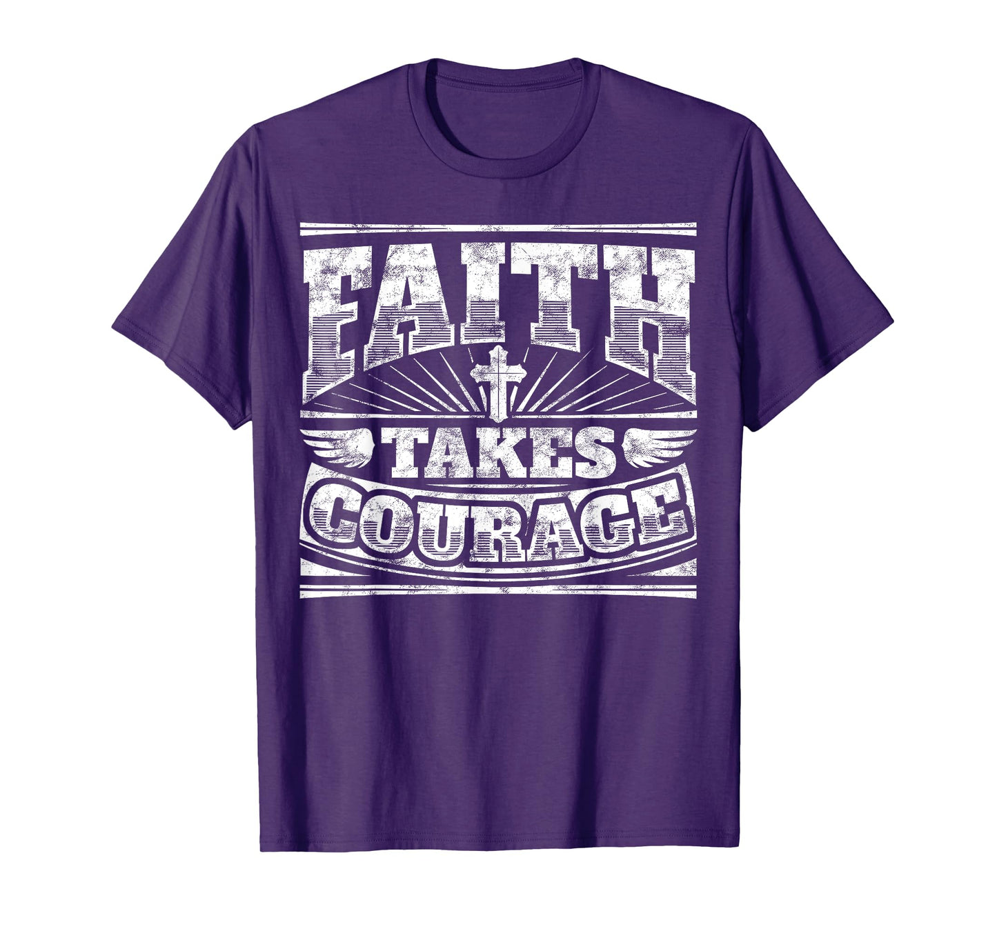 Cool Graphic Christian Saying Shirt: Faith Takes Courage Tee