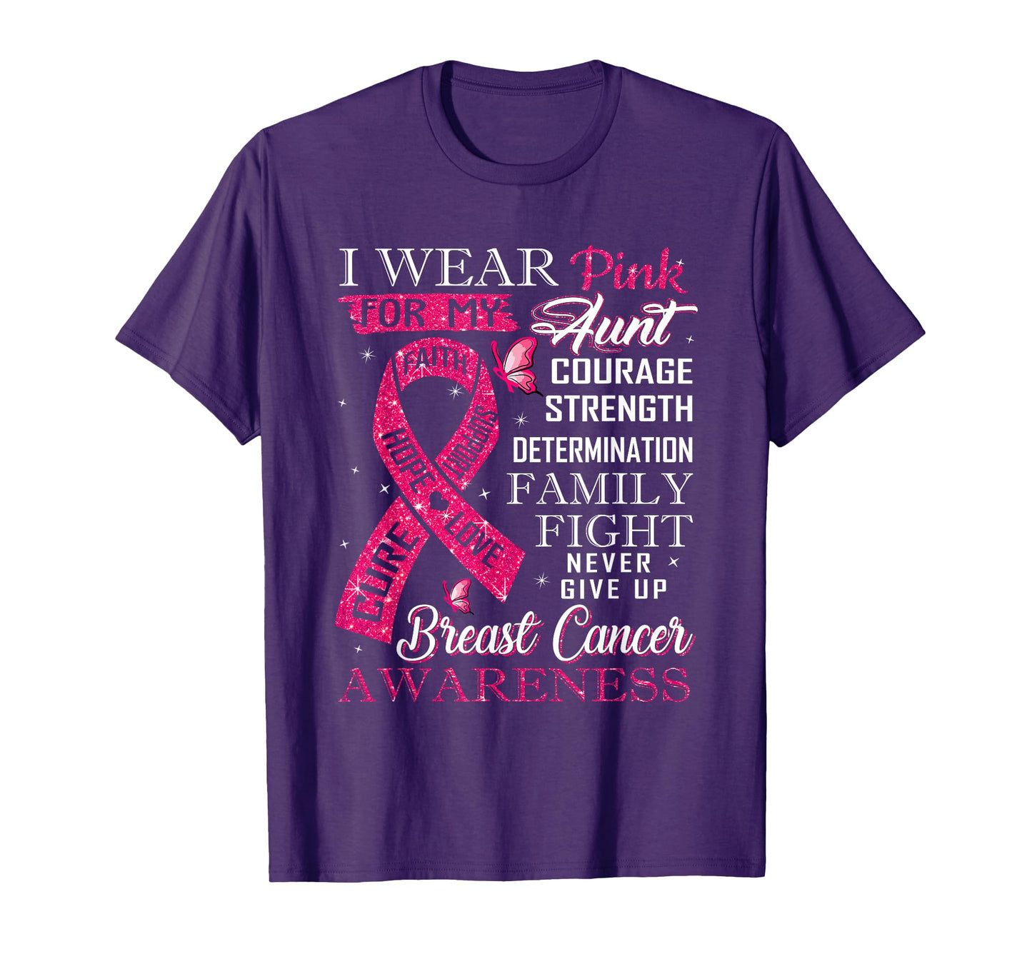 I Wear Pink for My Aunt Breast Cancer Warrior Support Squad T-Shirt