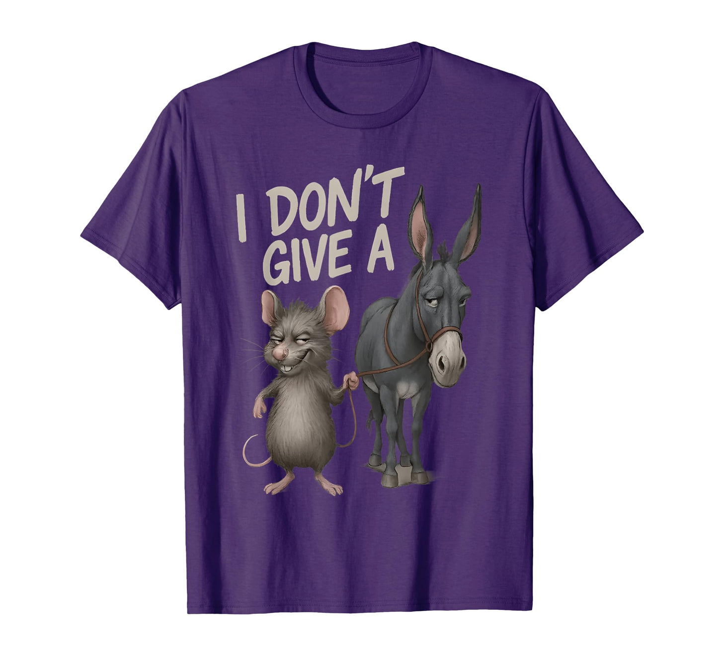 Sarcastic Rat And Donkey I Don't Give A Mouse Funny Memes T-Shirt