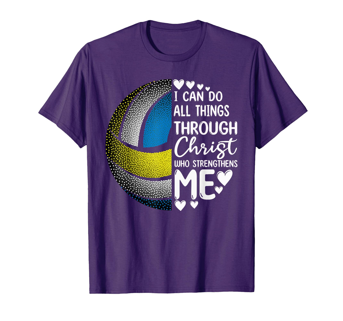 Volleyball Girl Women Boy Men Funny Volleyball Christ Verse T-Shirt