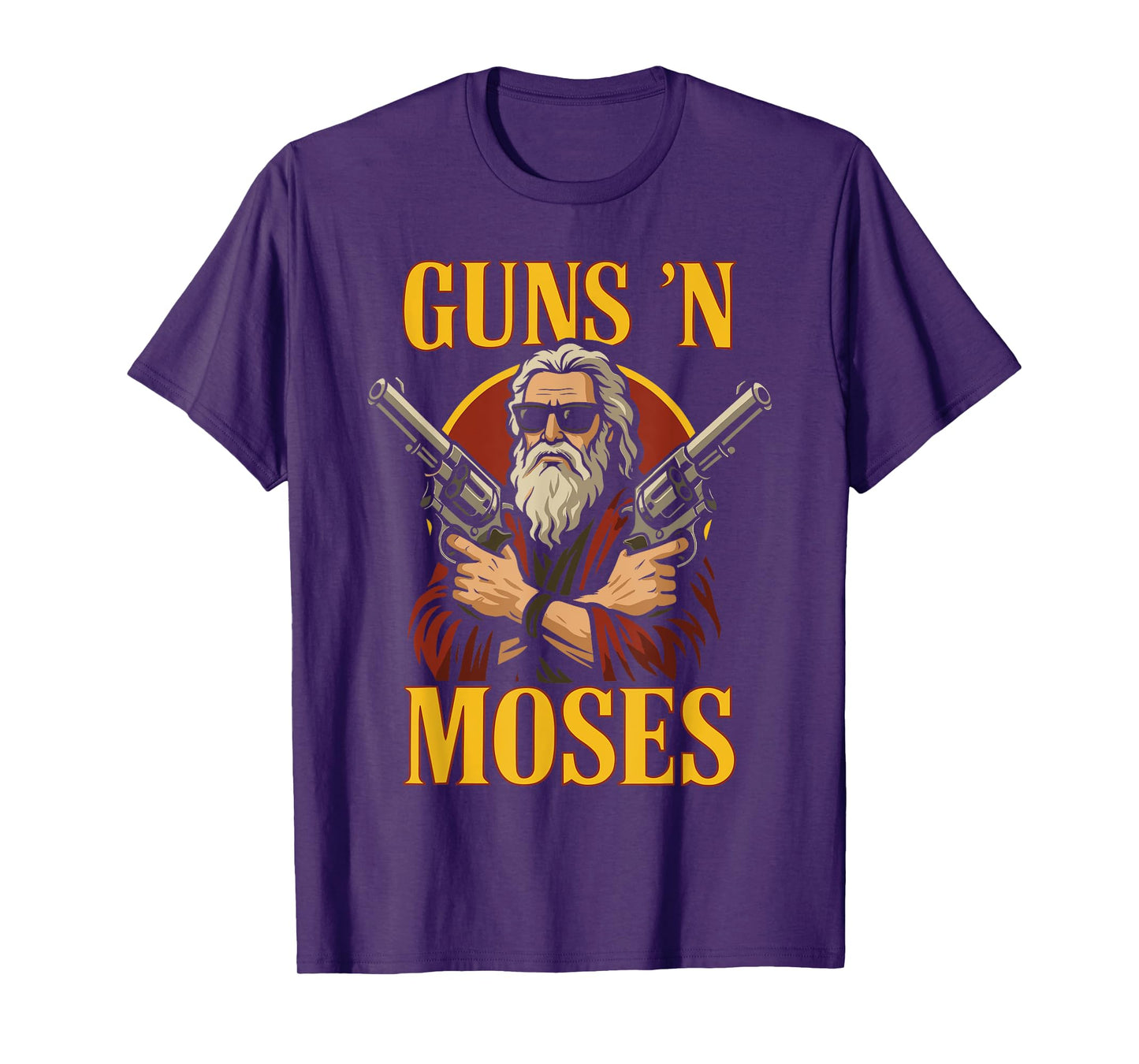 Guns N Moses - Funny Jewish Christian Bible Rock T-Shirt
