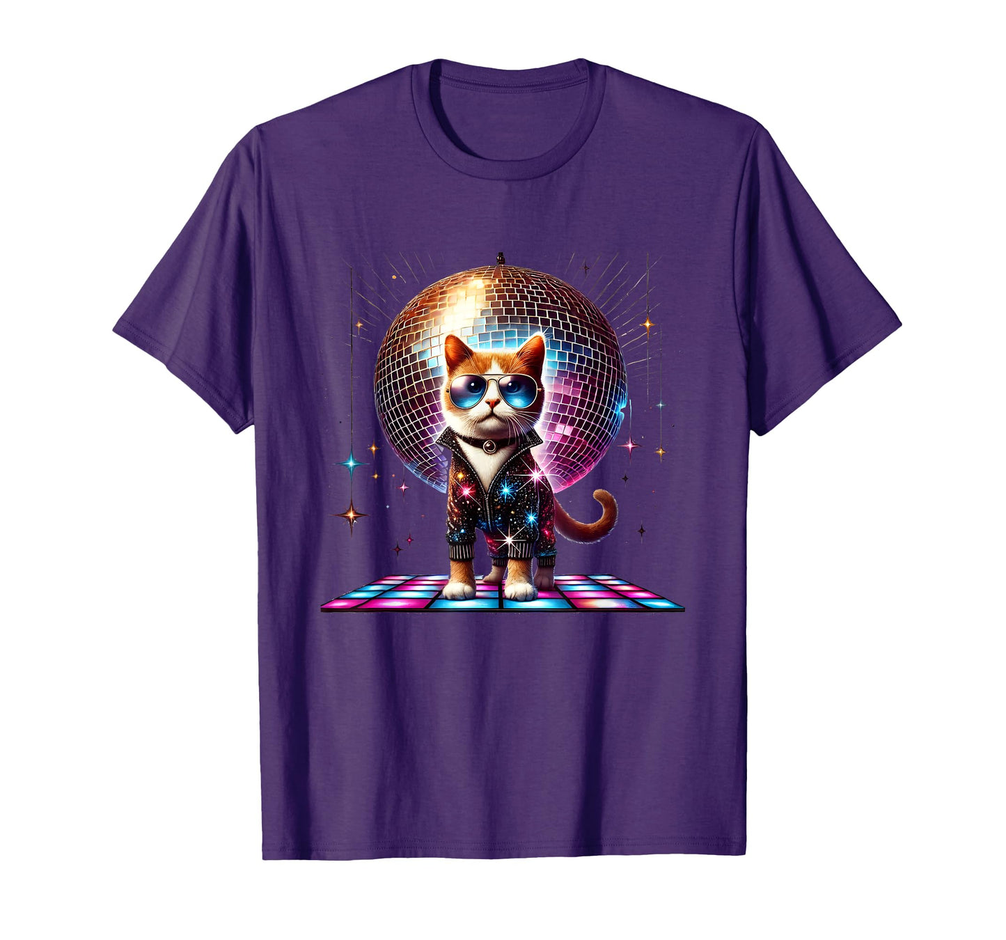 Dancing Cat Disco Ball Kitten Kitty Lover Funny Party Animal Men Women Kids T-Shirt