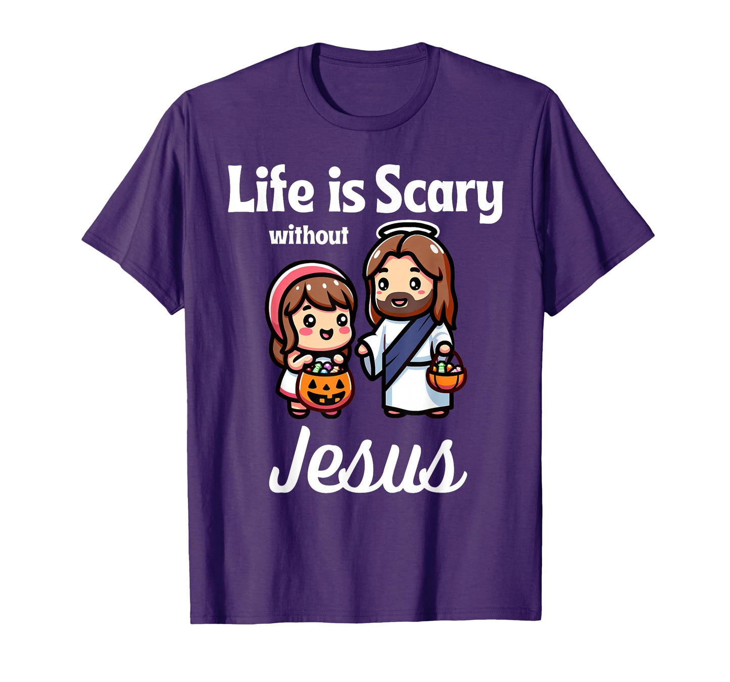 Without Jesus Life is Scary Christian Halloween Jesus Faith T-Shirt
