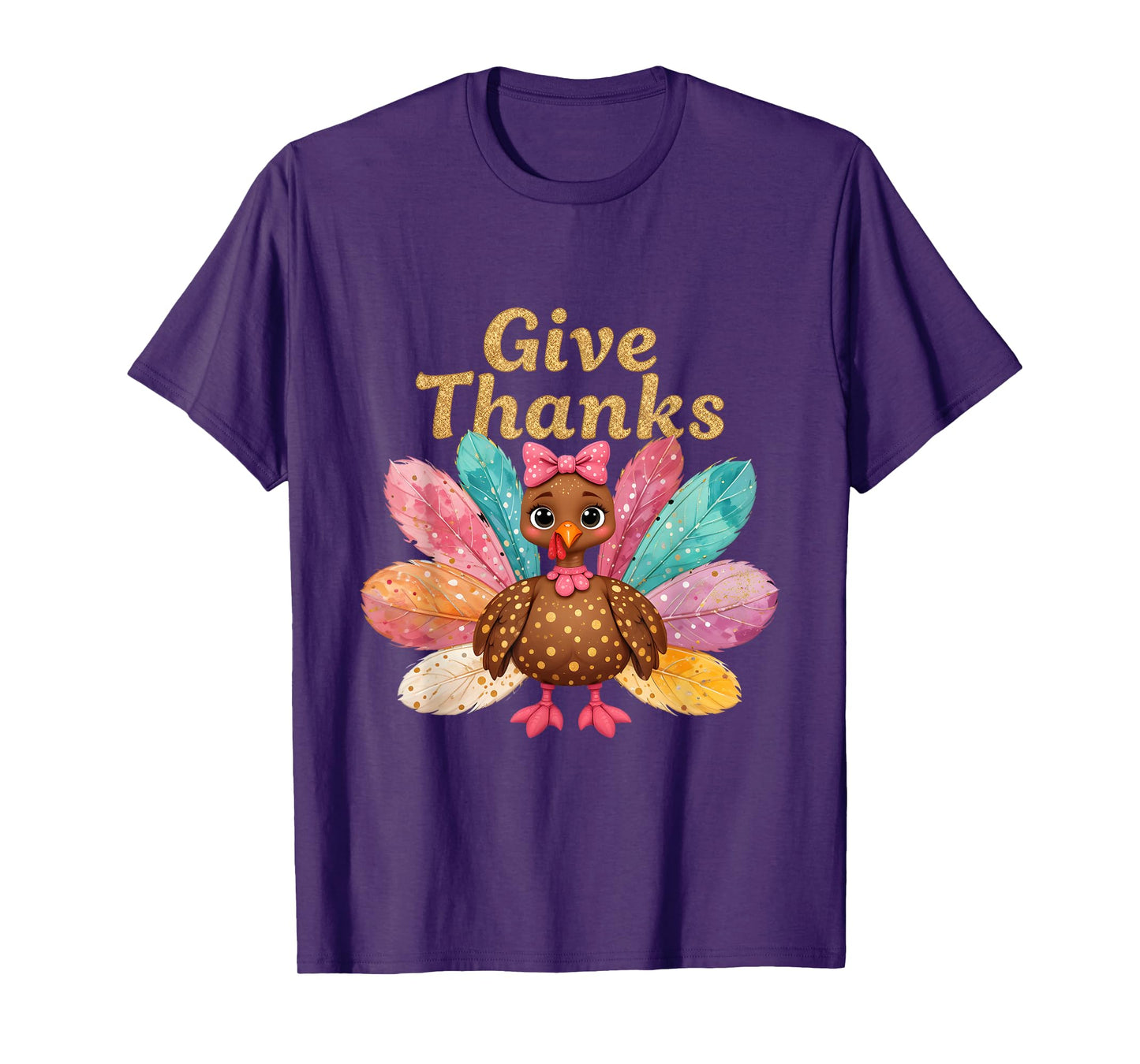 Denim Thankful Turkey Give Thanks Grandma Mama Mom T-Shirt