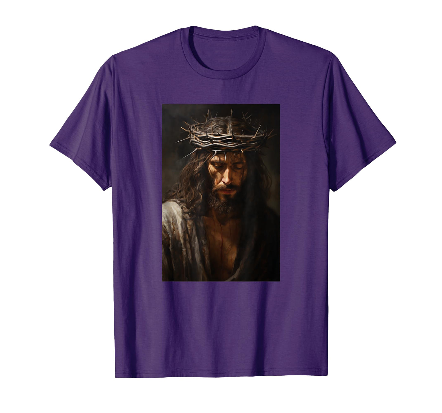Vintage Jesus Christ Wearing Crown Of Thorns In Prayer T-Shirt