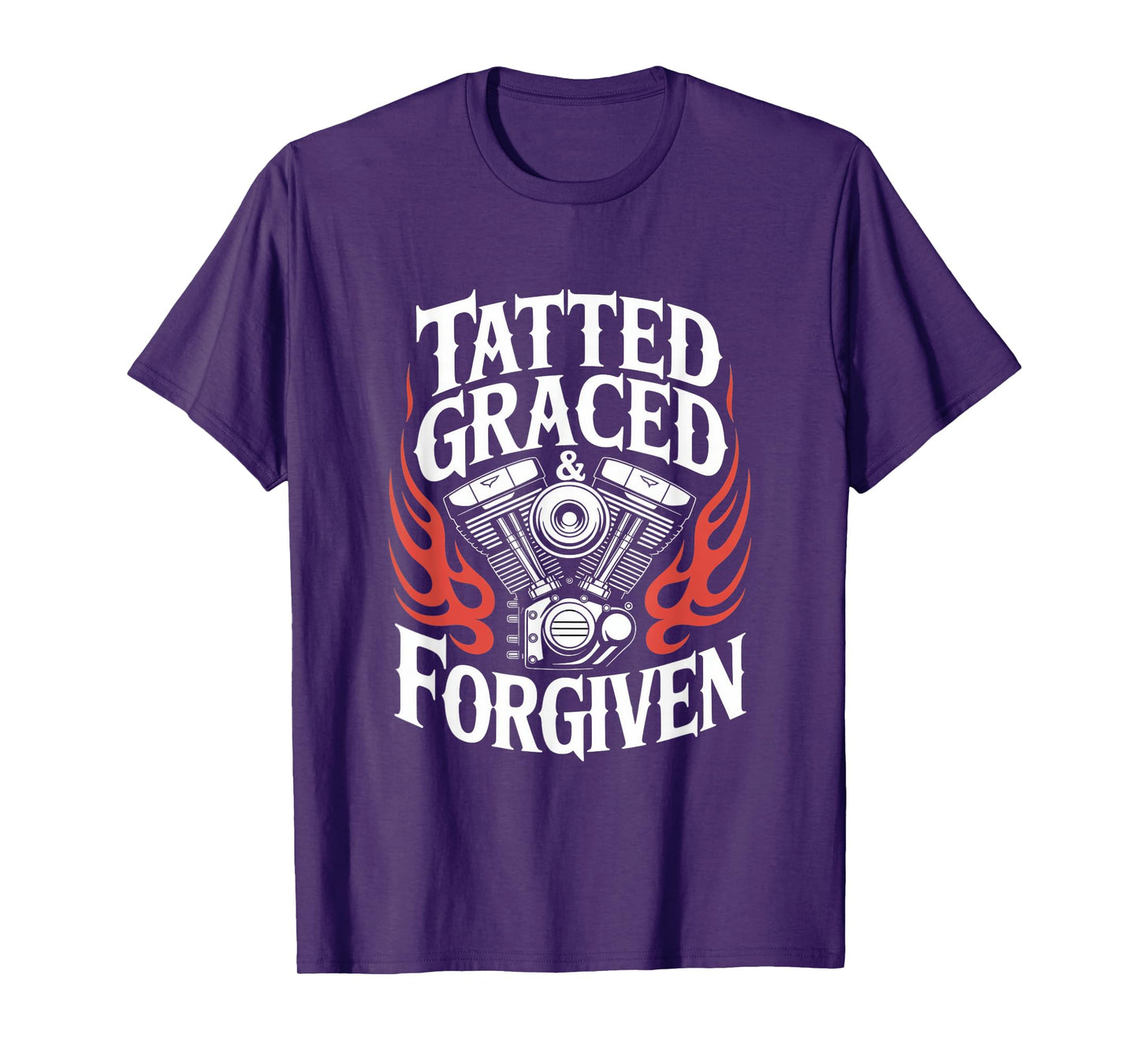 Christian Biker Tatted Graced Forgiven T-Shirt