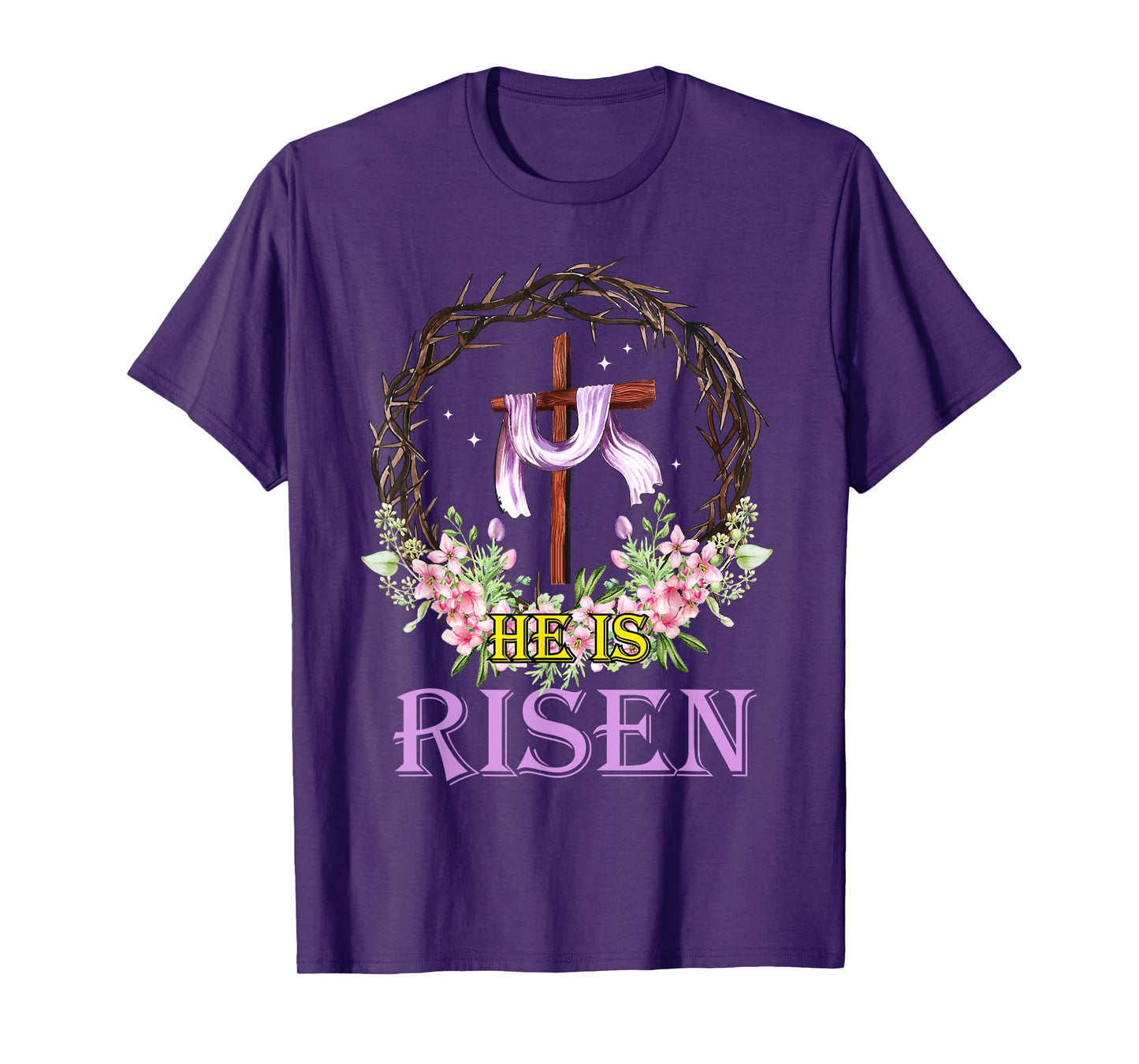 He Is Risen Cross Christian Jesus Easter T-Shirt