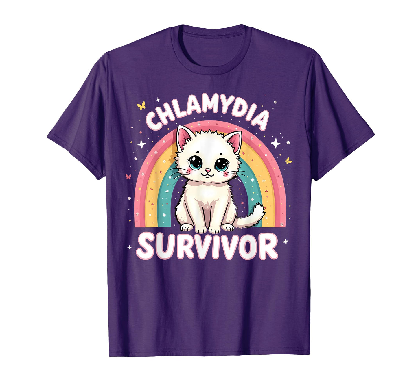 Chlamydia Survivor Cat Funny Adult Humor Inappropriate T-Shirt