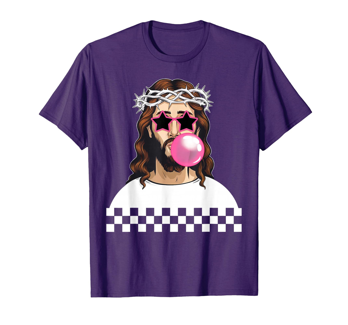Funny Jesus Blowing Bubblegum & Wearing Sunglass Christian T-Shirt