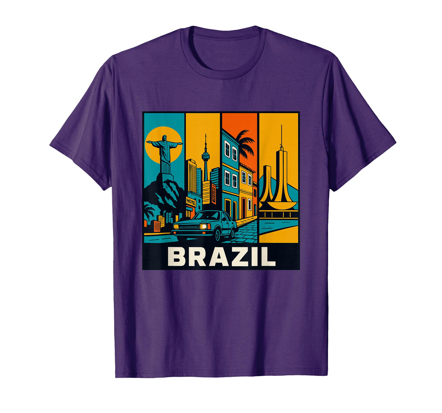 Brazil Retro Game Skyline – Rio São Paulo Salvador Brasília T-Shirt