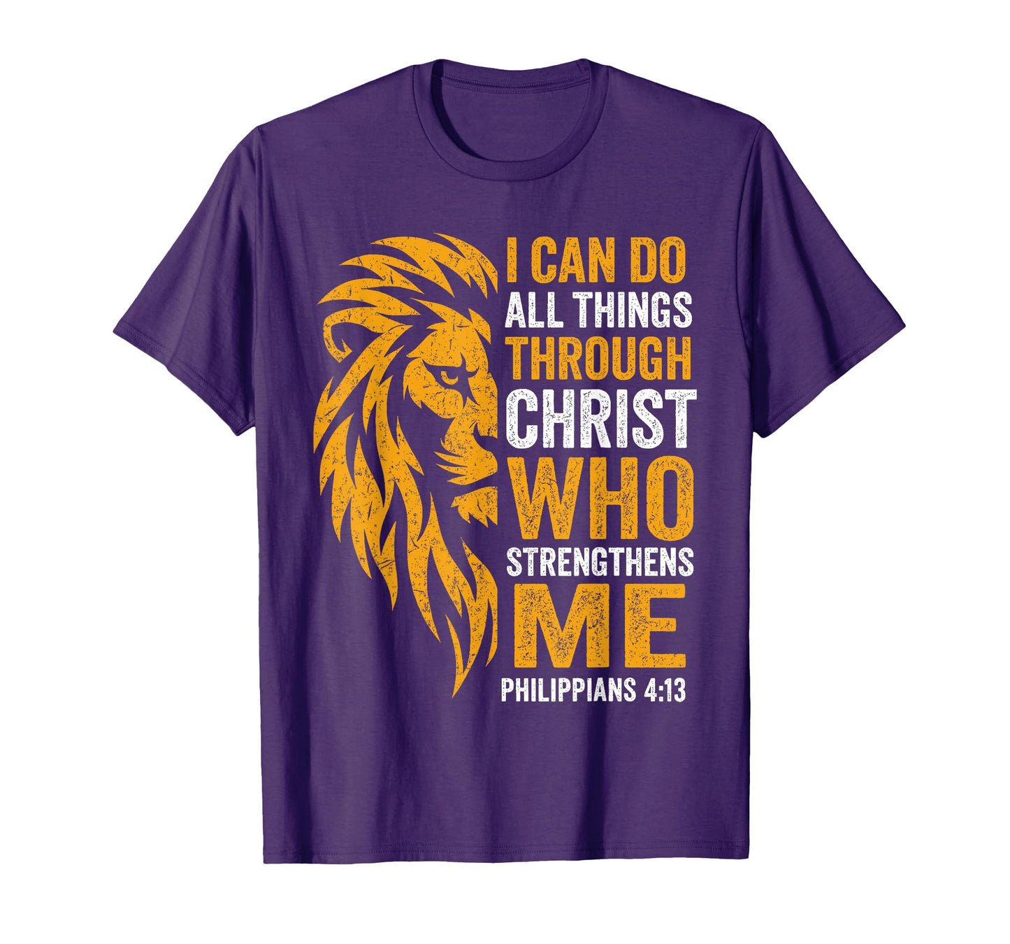 Christian I Can Do All Things Through Christ Lion Faith T-Shirt