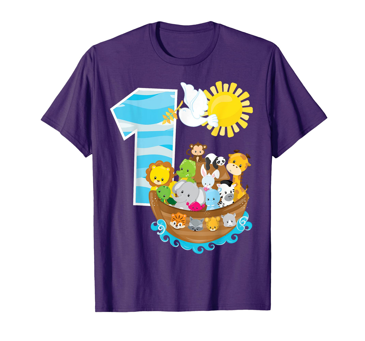 Noah's Ark Birthday Party 1st Birthday 1 Year Old Toddler T-Shirt