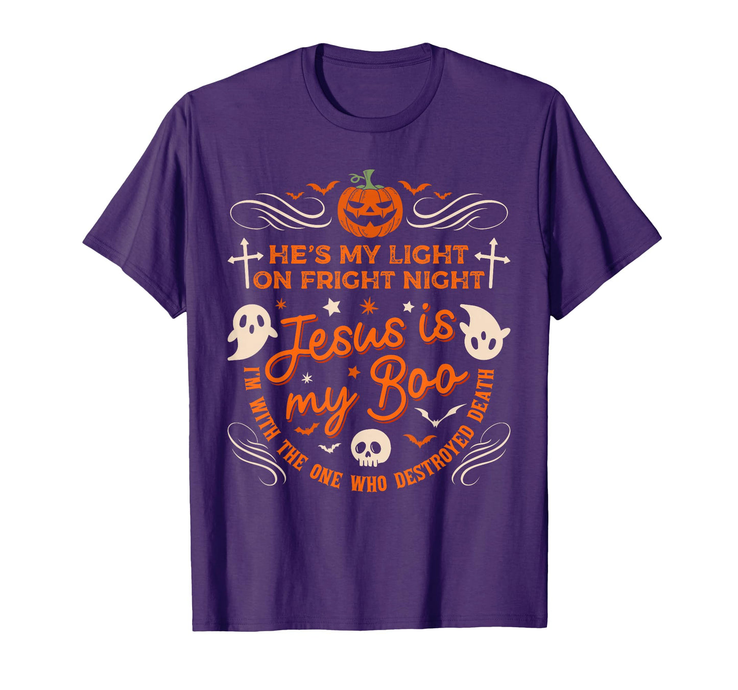 Jesus is My Boo Christian Halloween Ghost Pumpkin Funny T-Shirt