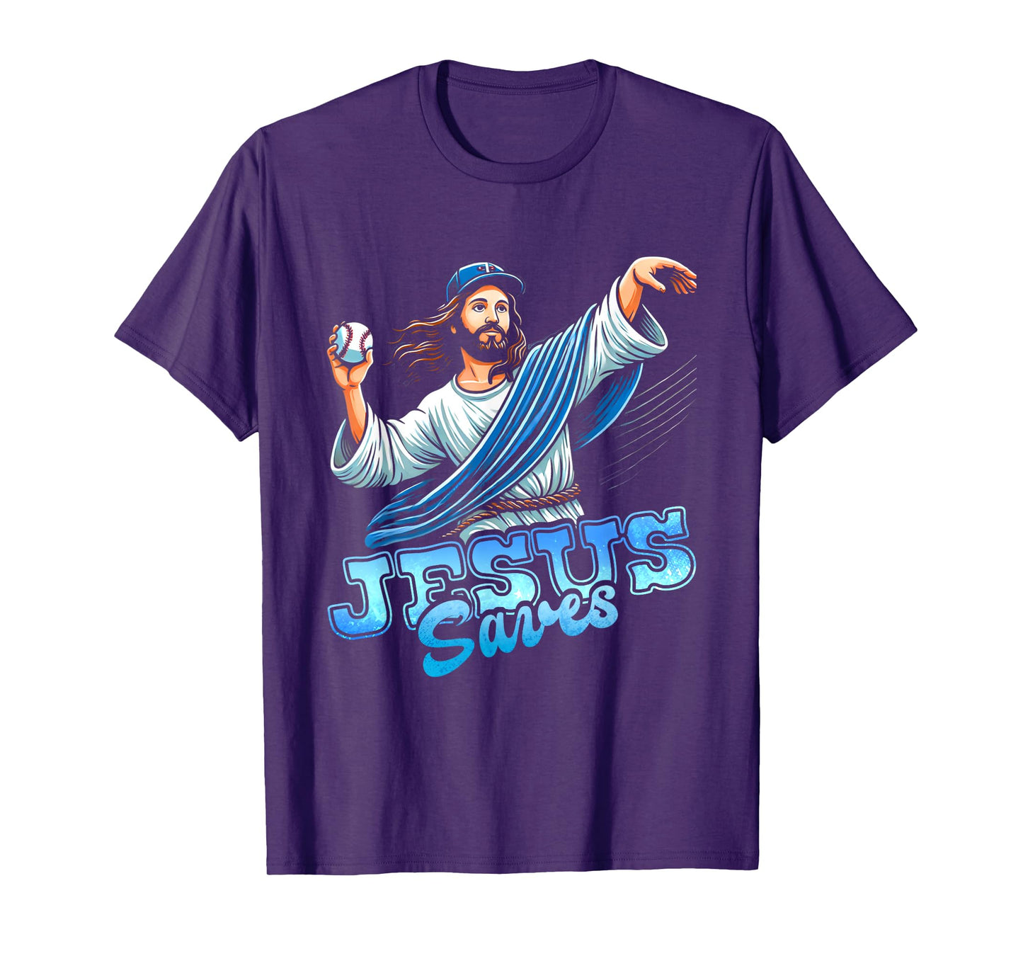 Jesus Save Baseball Sport Player Religious Christian Faith T-Shirt