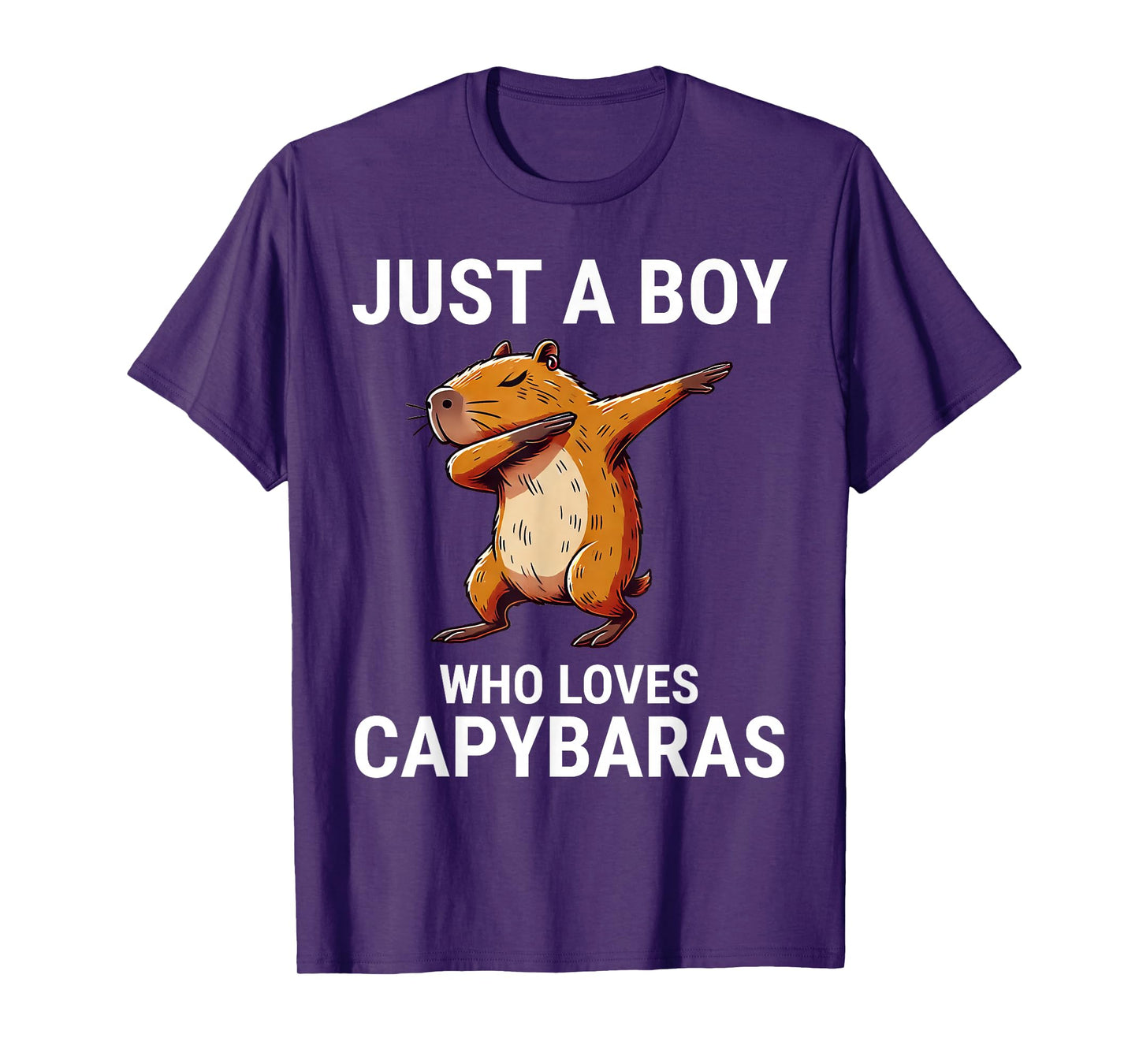 Just A Boy Who Loves Capybaras Cute Capybara Dabbing T-Shirt